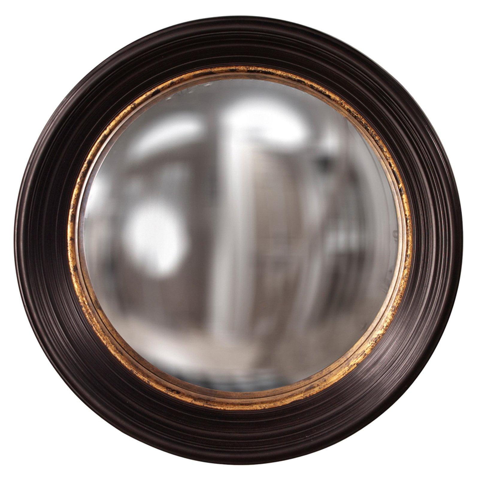 Rex 25" Round Gold Leaf Convex Wall Mirror