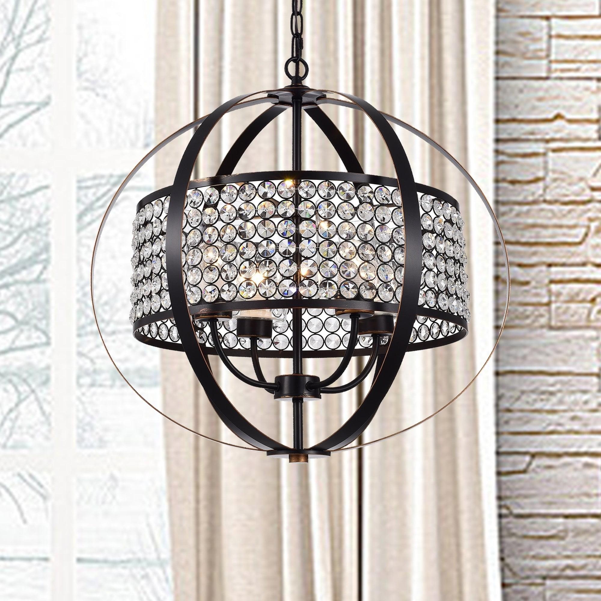 Elizabeth 64'' Crystal Drum Pendant in Oil Rubbed Bronze