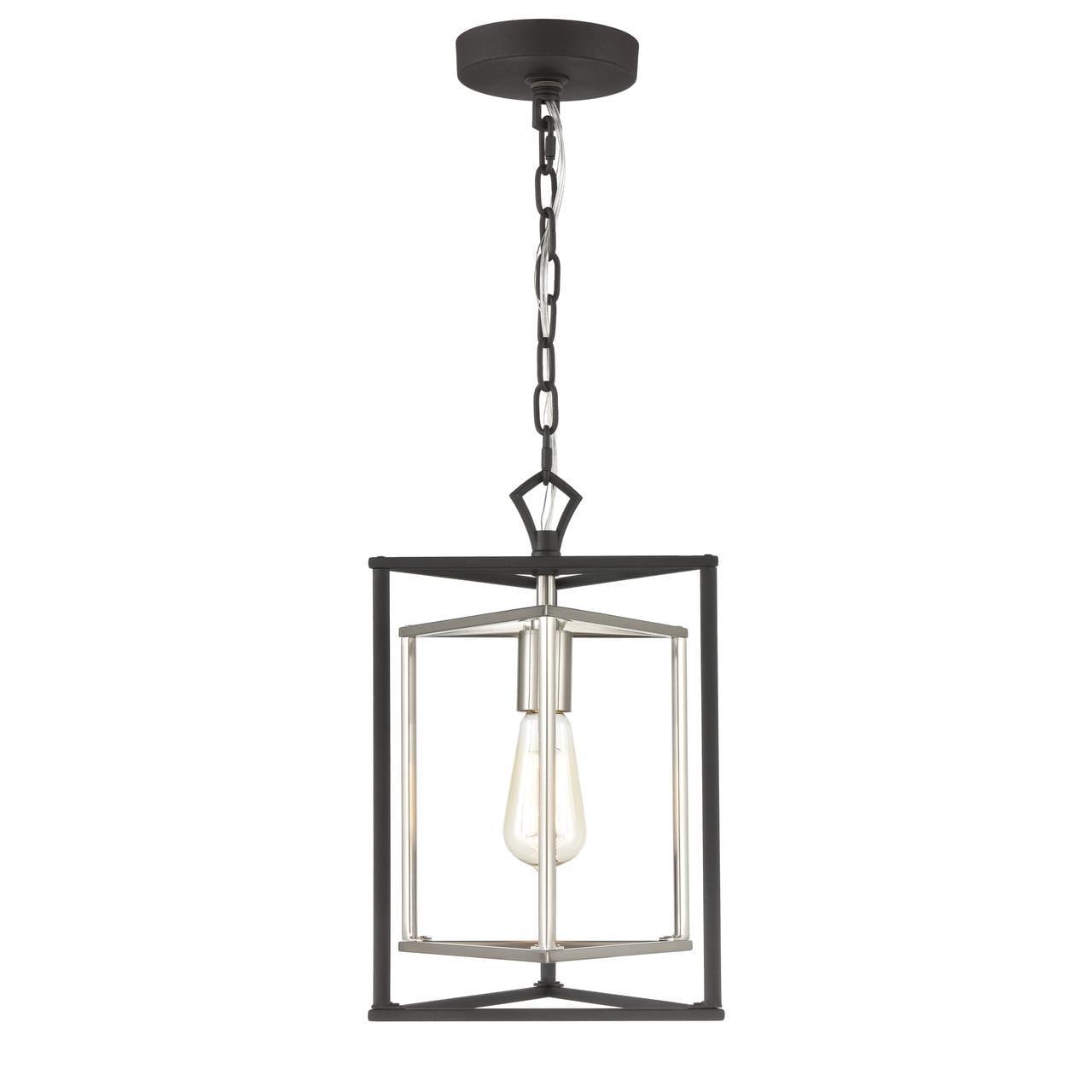 Salinger Charcoal and Satin Nickel Mini Pendant Light