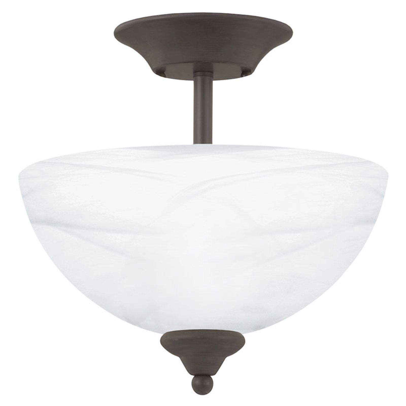 Tahoe 11.75'' Transitional Brown Glass Semi Flush Mount Light