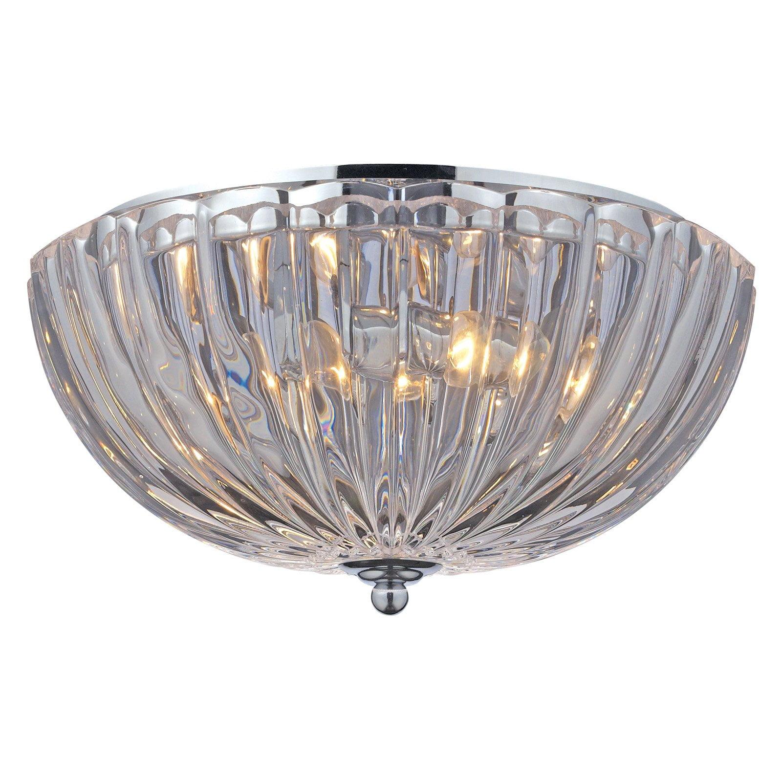 Elegant Dual-Light Crystal Flush Mount in Polished Chrome