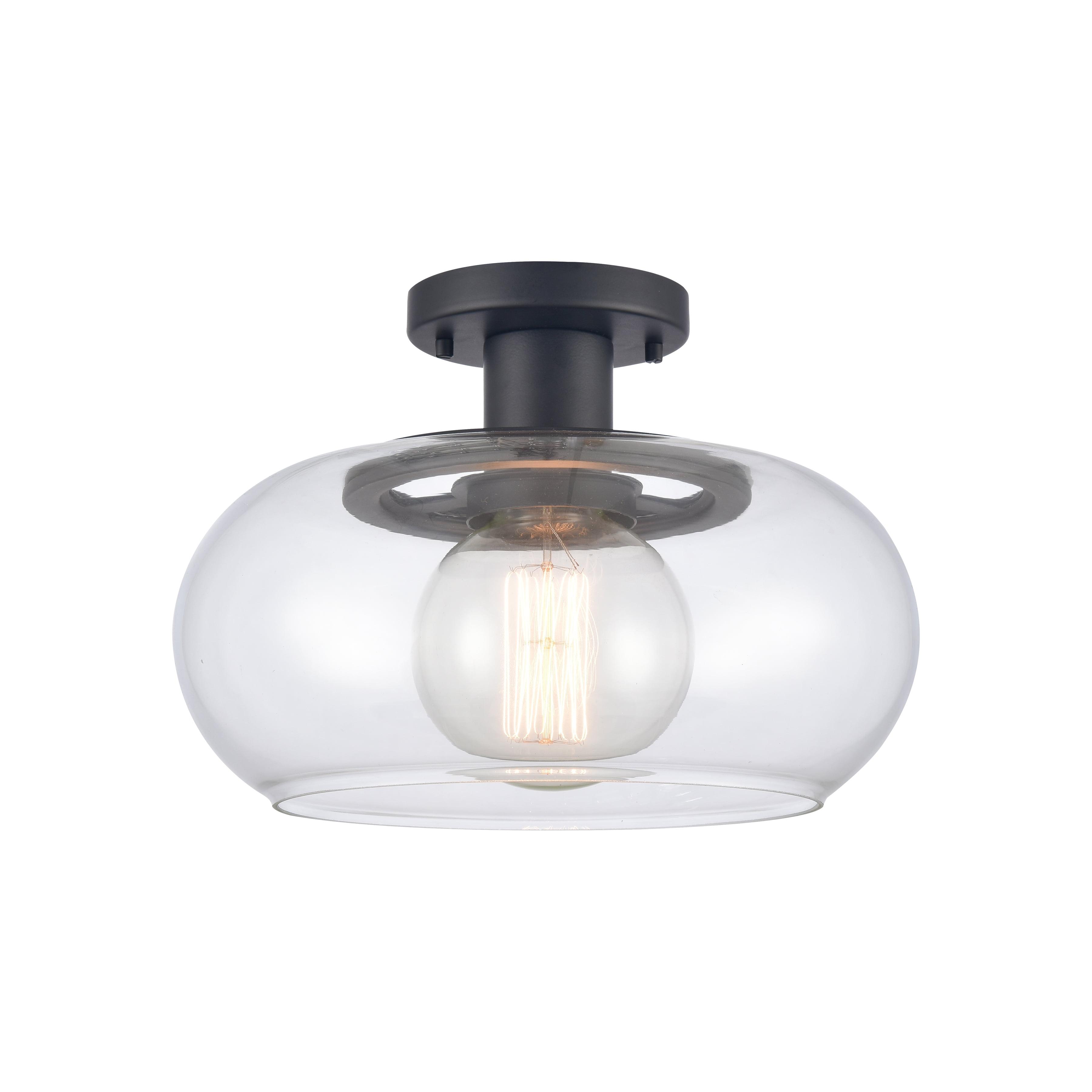 Elk Home Clement 1 - Light Semi-Flush Mount in  Matte Black