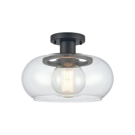 Elk Home Clement 1 - Light Semi-Flush Mount in  Matte Black