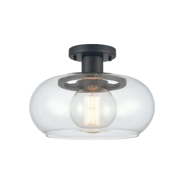 Elk Home Clement 1 - Light Semi-Flush Mount in  Matte Black