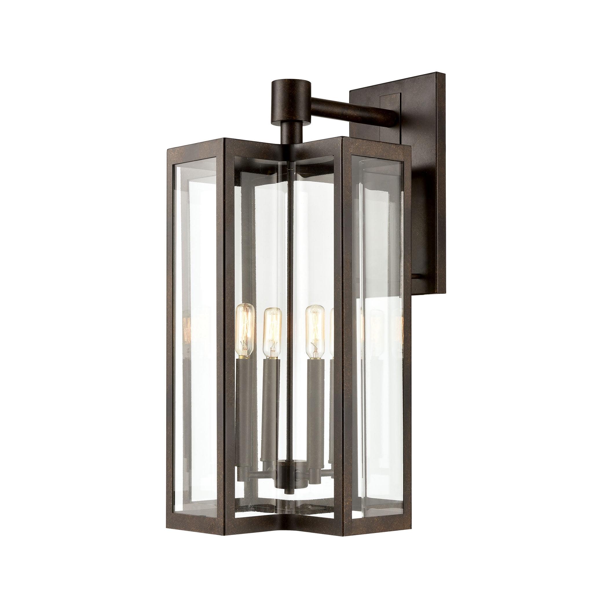 Bianca Hazelnut Bronze 4-Light Outdoor Wall Sconce with Clear Glass