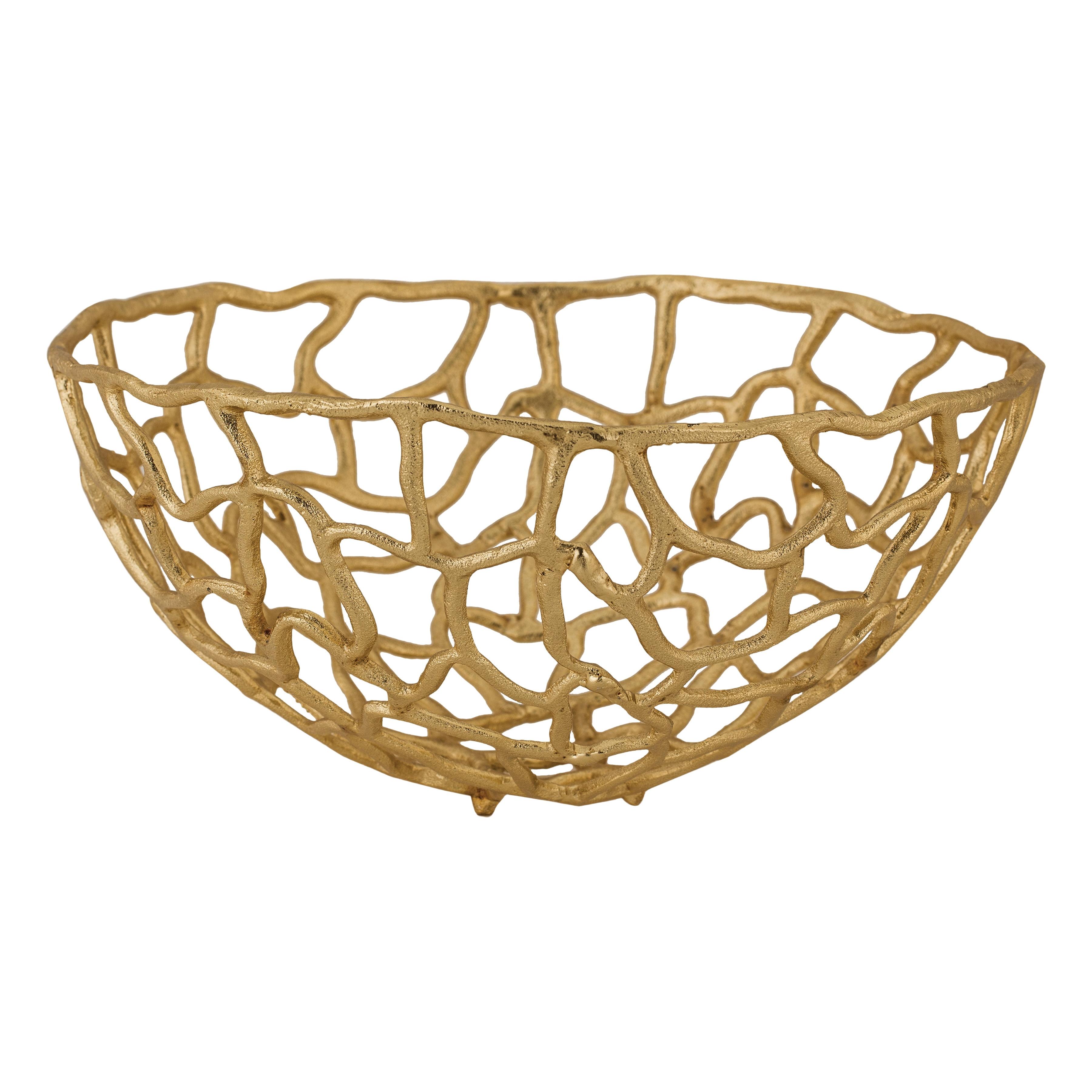 Gold Abstract Free Form Metal Decorative Bowl