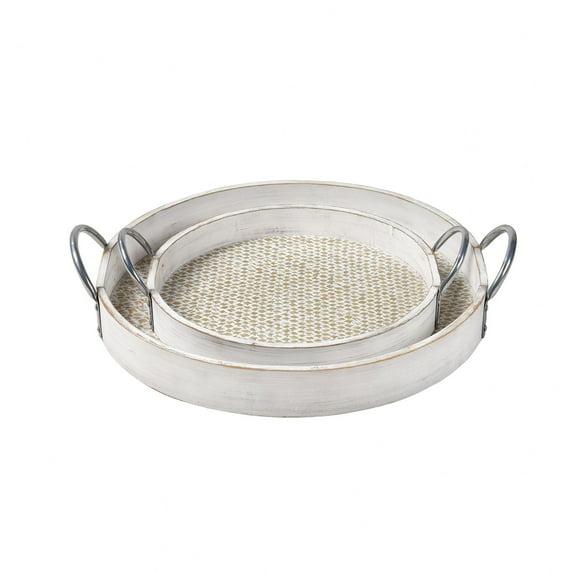 Elk Home Bandeja para Tazones de Fabiana de 17 Pulgadas de Ancho, Transicional, Blanco Desgastado
