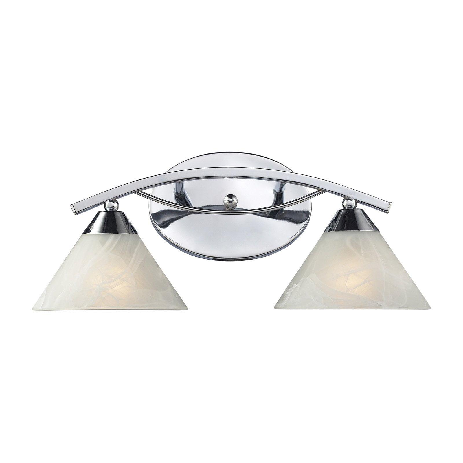 Elysburg 18" Polished Chrome Vanity Light with Marblized White Glass