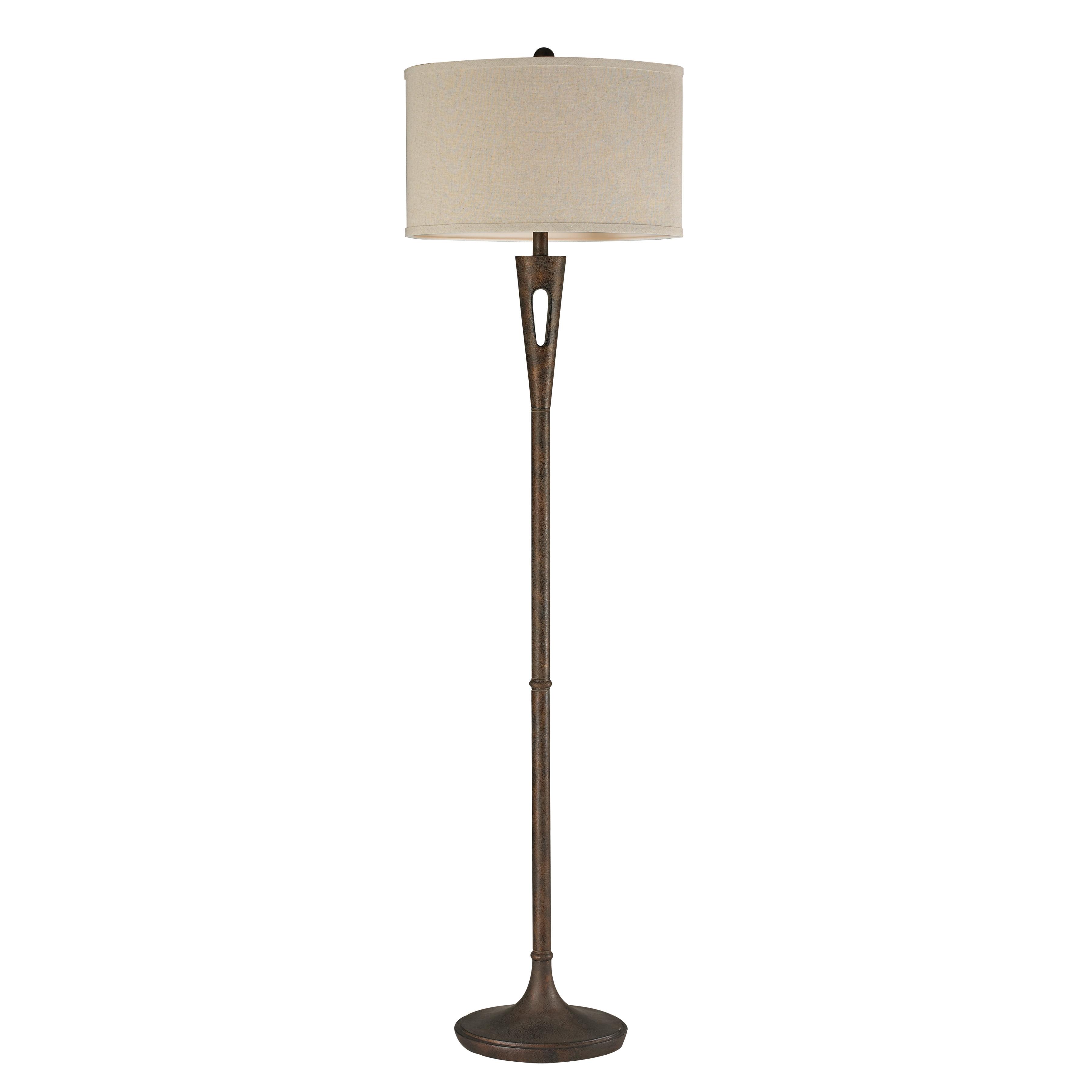 Burnished Bronze 65-Inch Metal Floor Lamp with 3-Way Switch