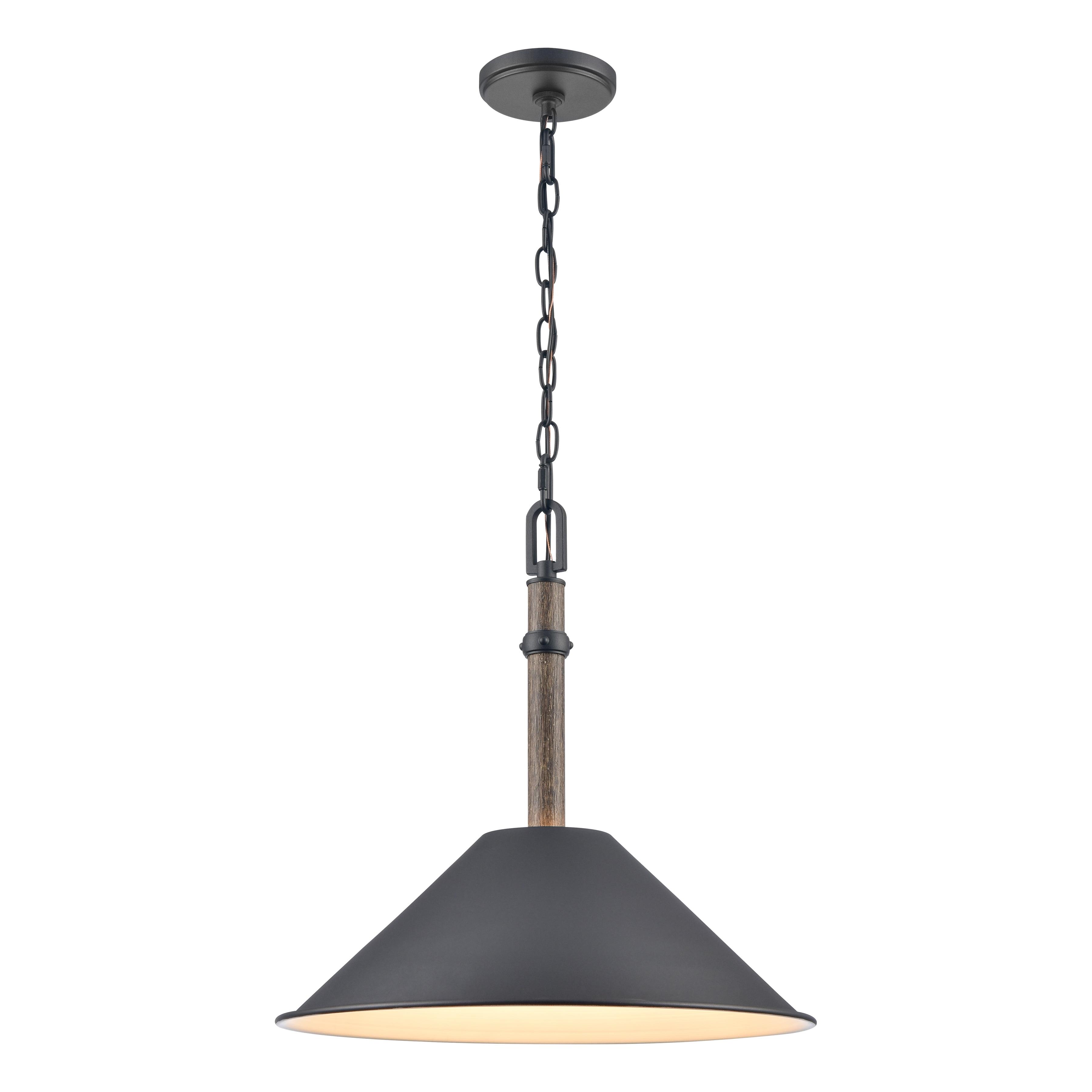 Elk Home 18-Inch Wide Neville Pendant, Transitional, Charcoal Black
