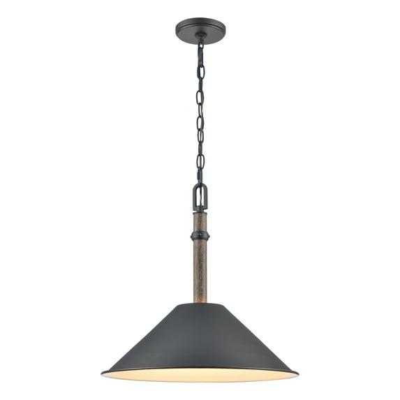 Elk Home 18-Inch Wide Neville Pendant, Transitional, Charcoal Black