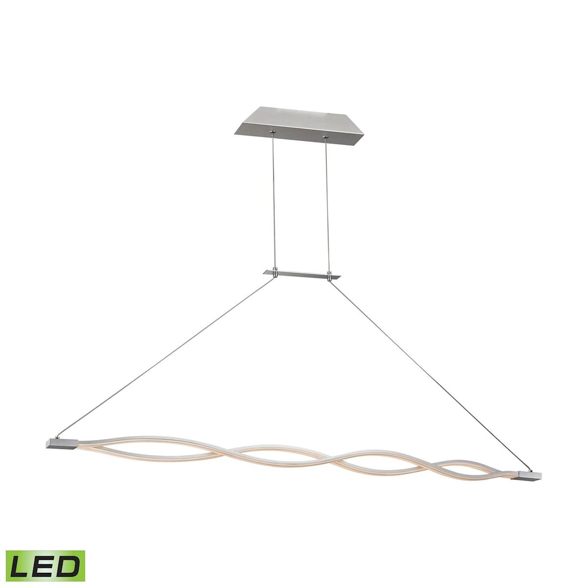 Contemporary Aluminum 2-Light LED Island Pendant with Opal White Glass