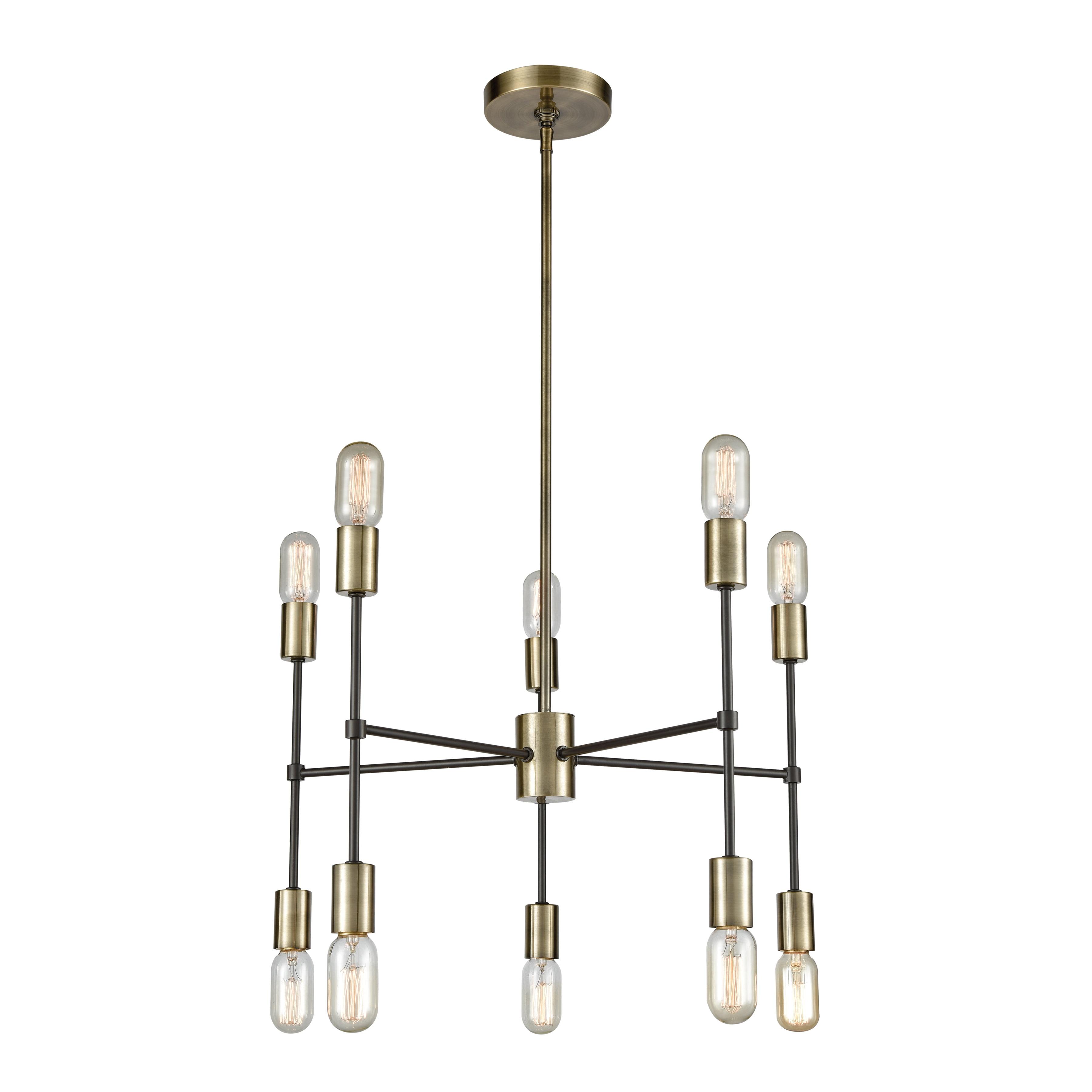 Elk Home Up Down Century 10 - Light Chandelier in  Antique Brass