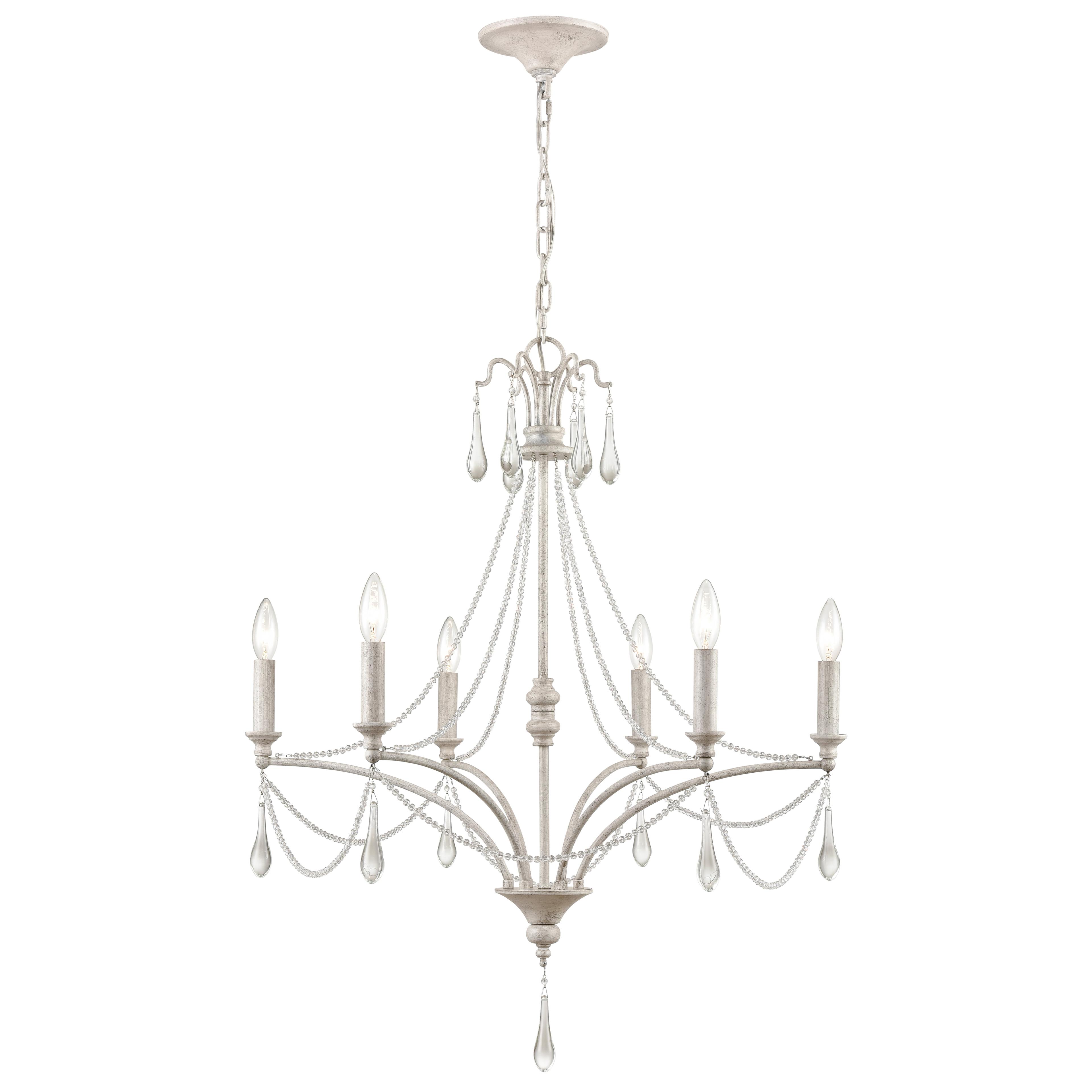 Elk Home 27-Inch Wide French Parlor Chandelier, Vintage White