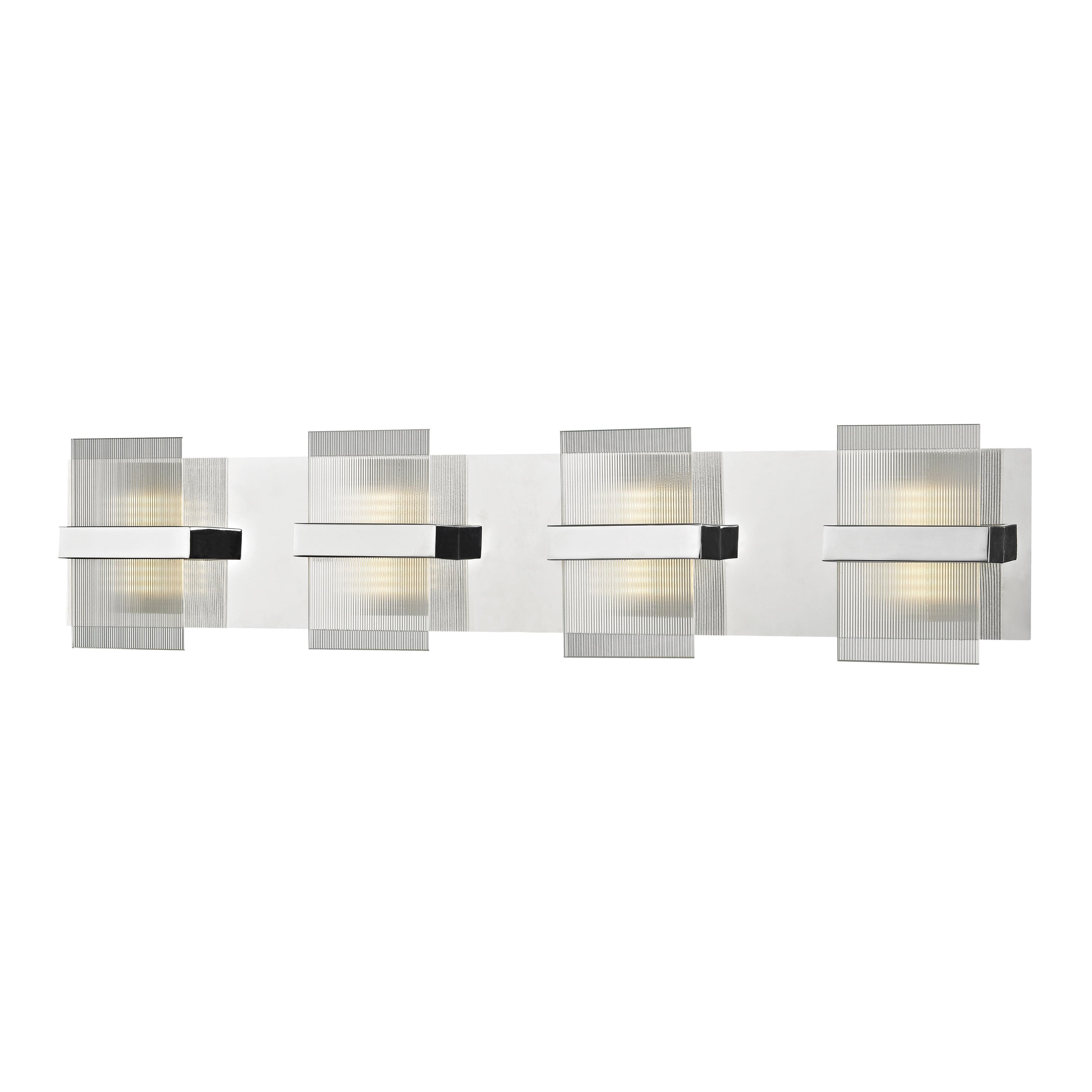 Desiree Polished Chrome LED Vanity Light with Clear Lined Glass