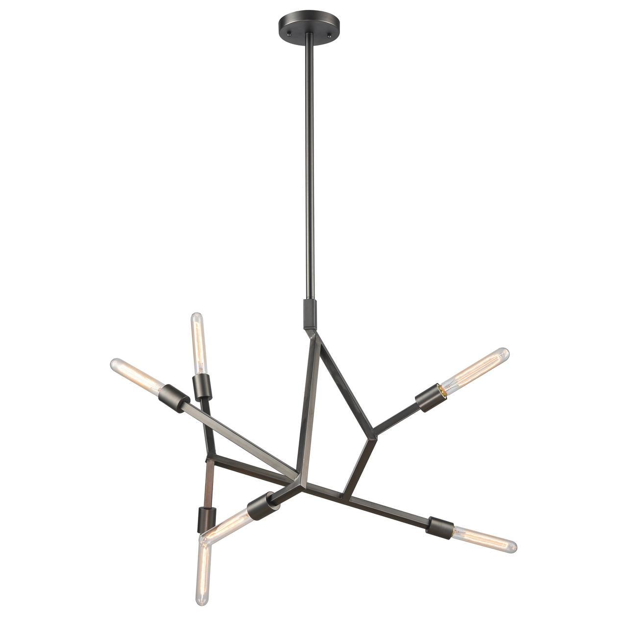 Aged Black Nickel 6-Light Modern Chandelier