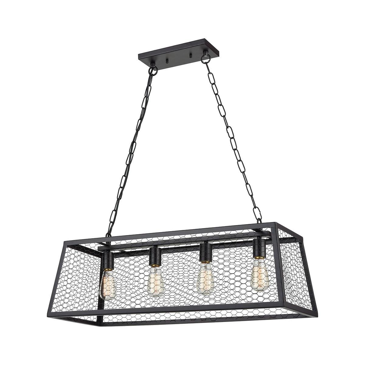 Oil Rubbed Bronze Rectangular Crystal Chandelier