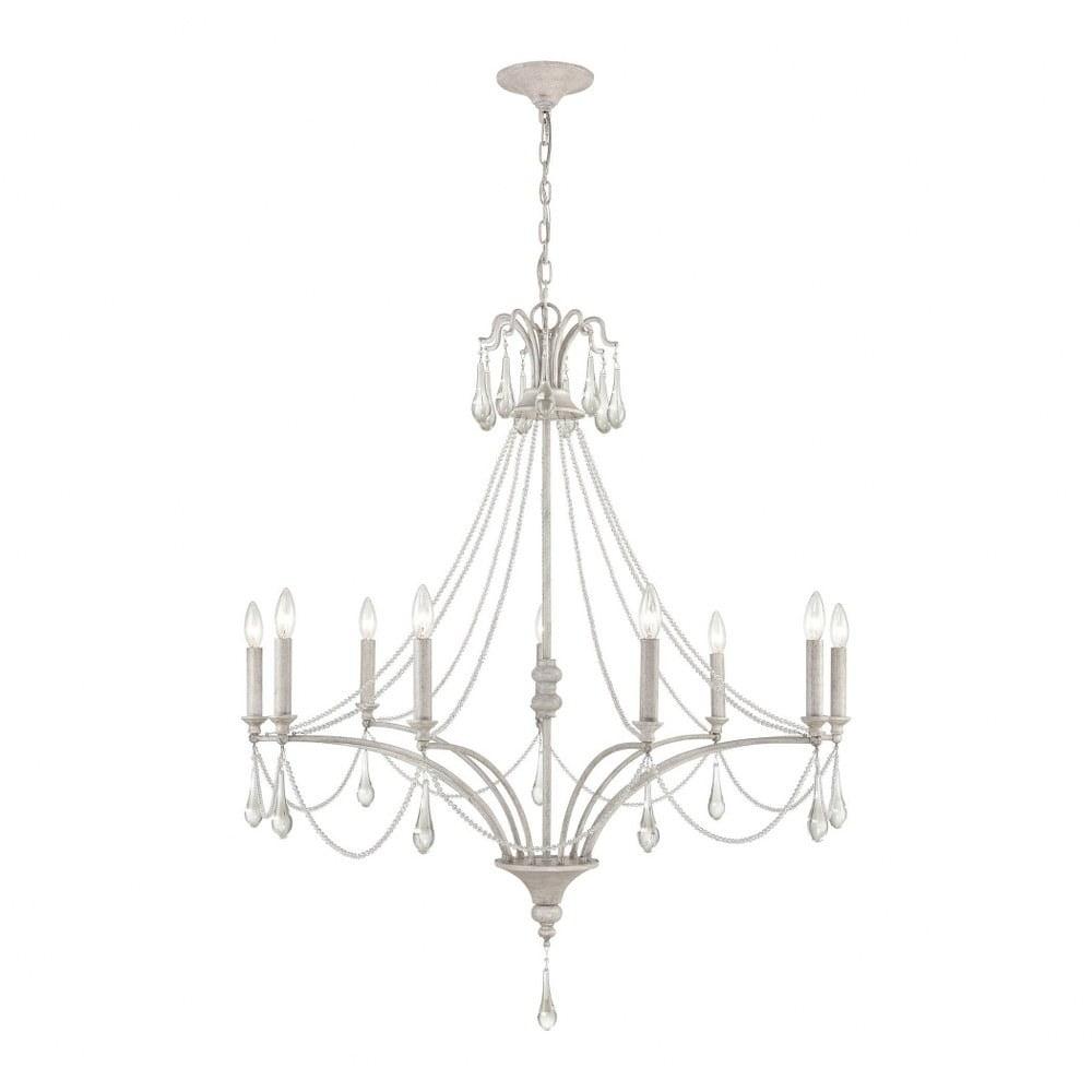 Elk Home French Parlor 9 - Light Chandelier in  Vintage White