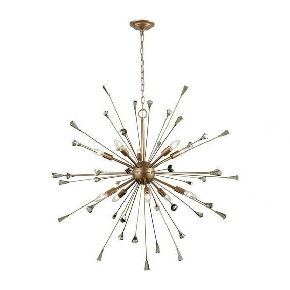 Elk Home 38-Inch Wide Sprigny Chandelier, Contemporary, Matte Gold
