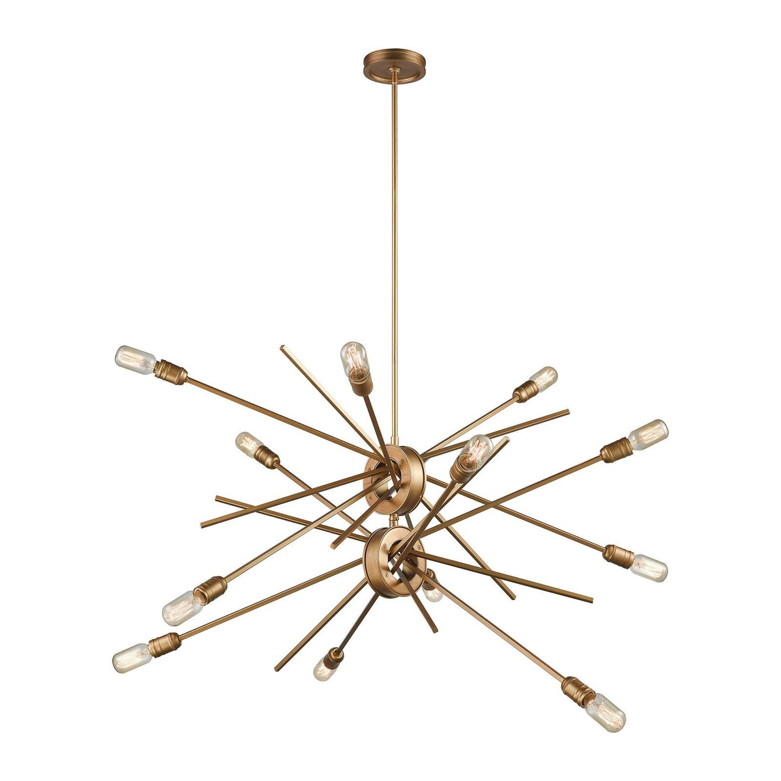 Xenia 42-Inch Matte Gold 12-Light Modern Chandelier