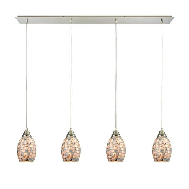 Elk Home Capri 4 - Light Island Pendant Light in  Satin Nickel