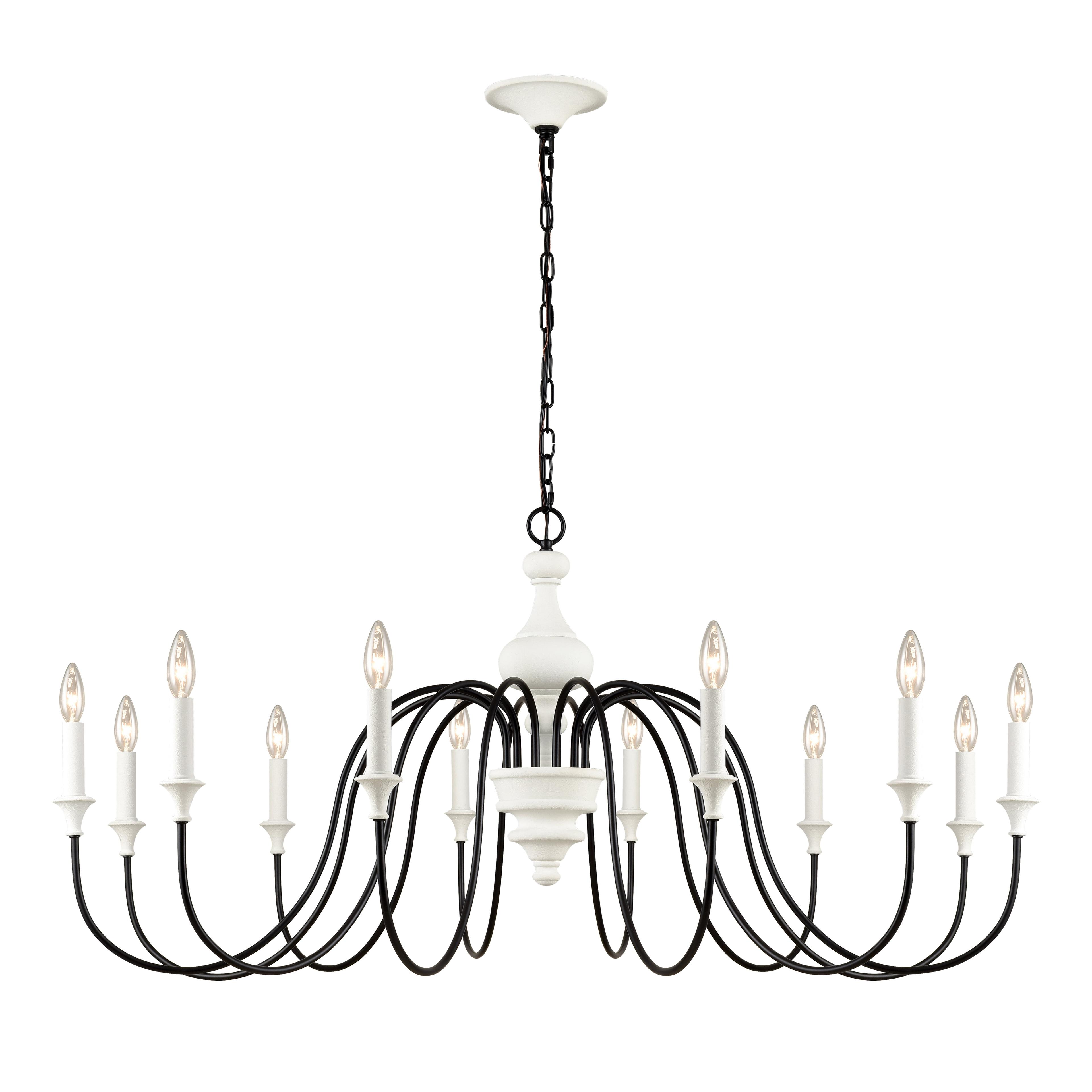 Elk Home Val De Loire 12 - Light Chandelier in  White