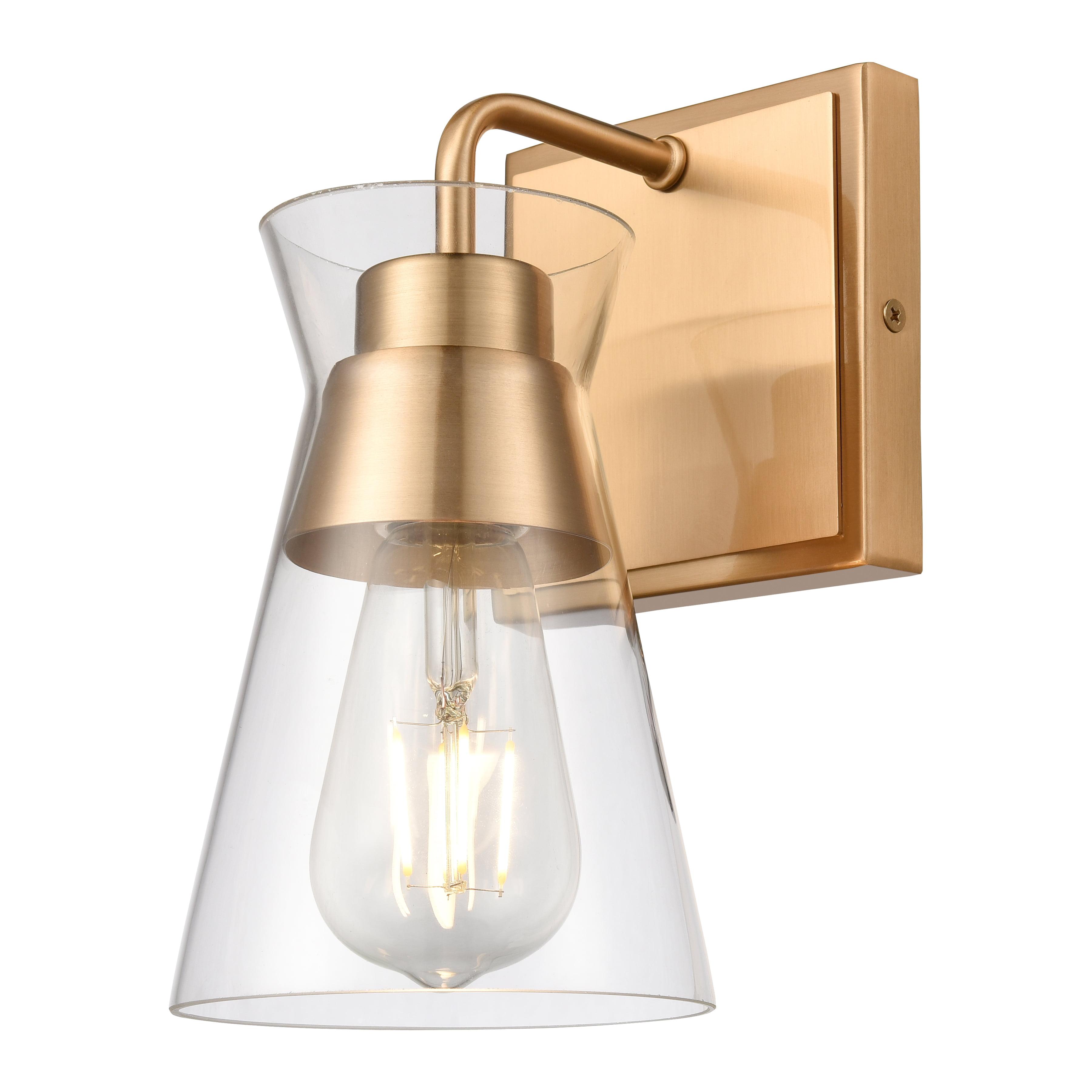 Brookville Burnished Brass 1-Light Outdoor Wall Sconce with Clear Glass Shade