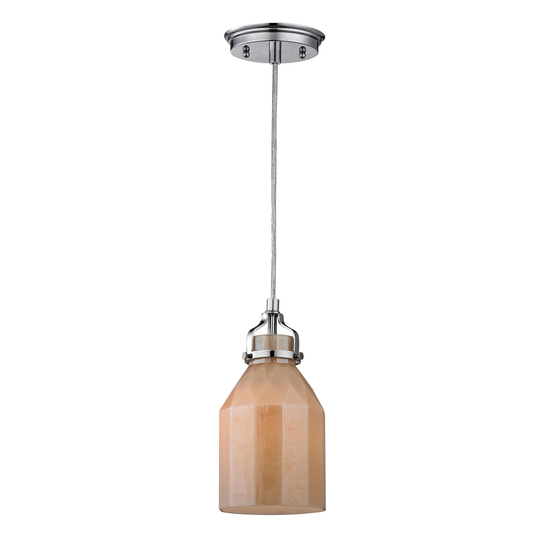 Amber Glass and Chrome Mini Pendant Light