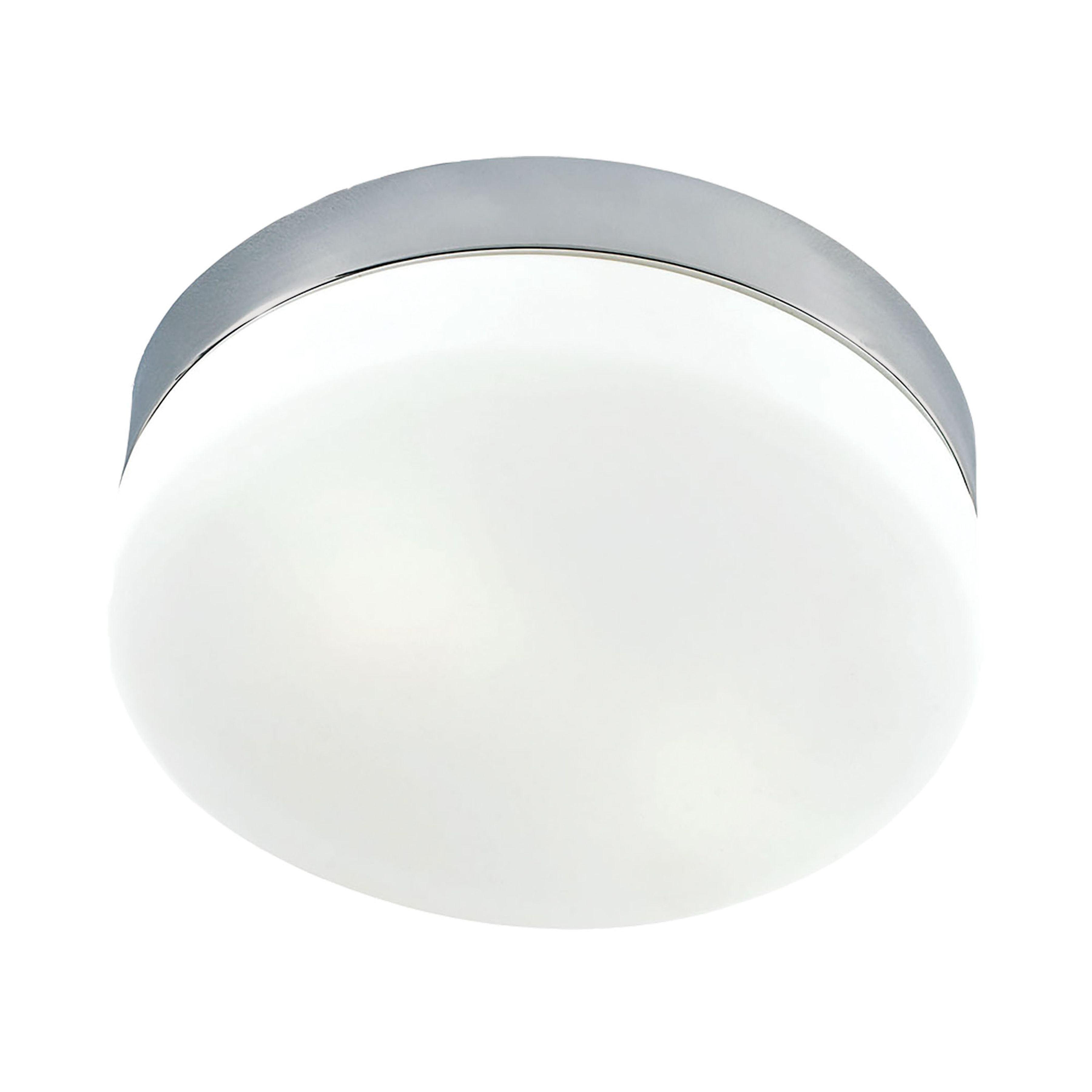 Satin Nickel 6" LED Flush Mount with White Opal Glass