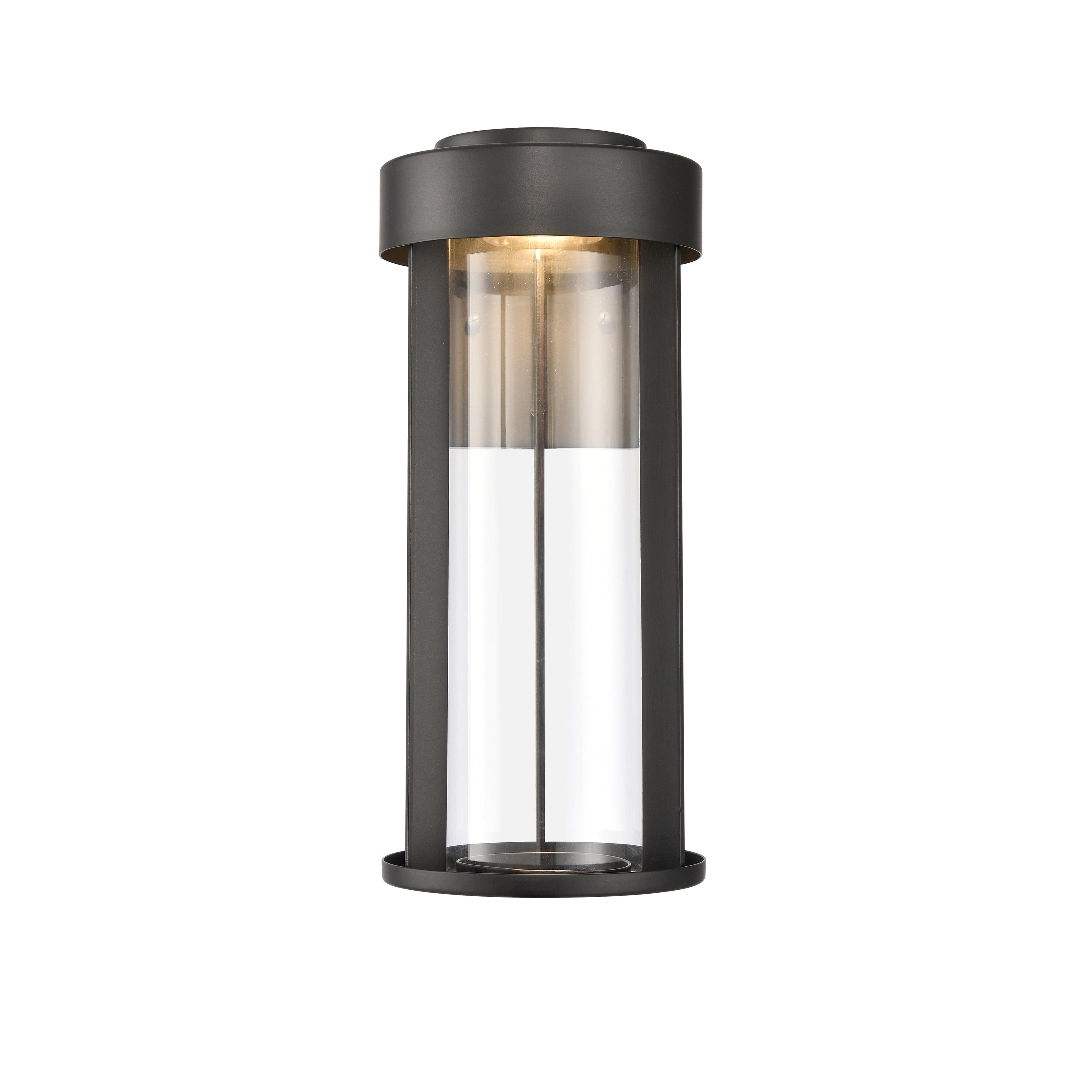 Matte Black Swing Arm Dimmable LED Wall Sconce with Clear Glass Cylinder