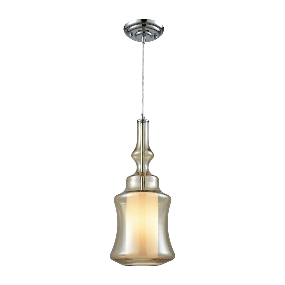 Mini Contemporary Satin Nickel & Polished Chrome Pendant Light