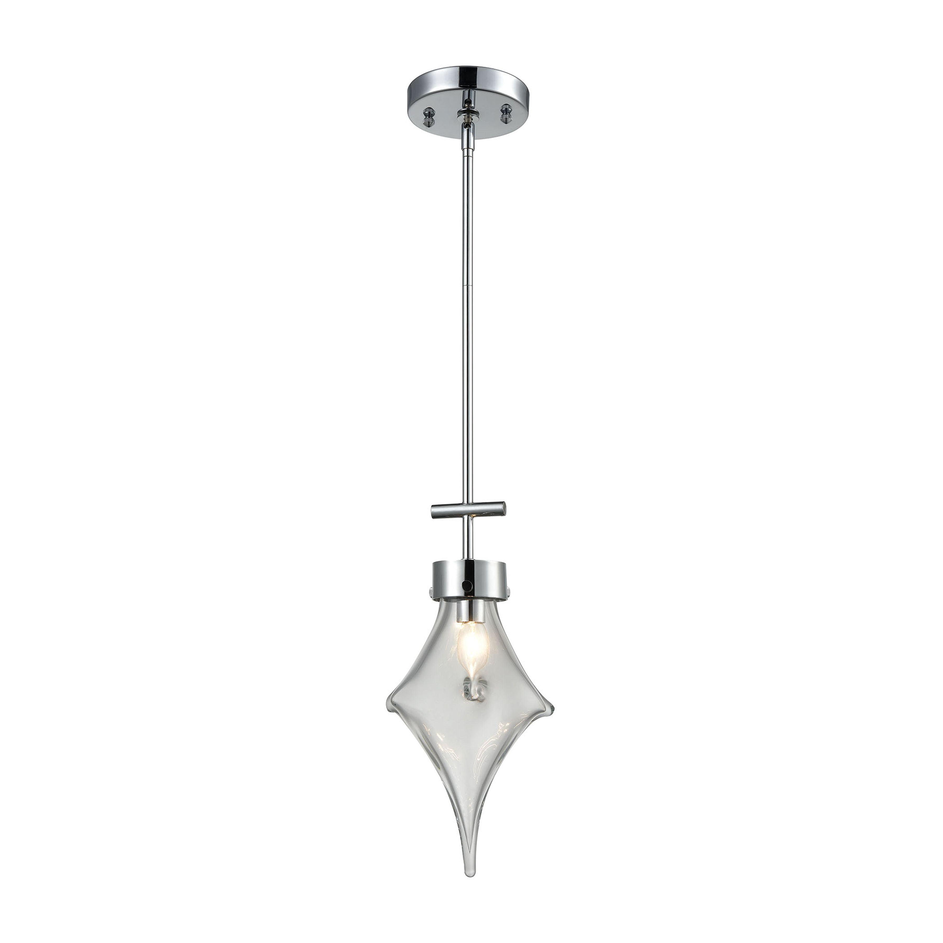 Touche Sleek Chrome & Glass LED Mini Pendant Light