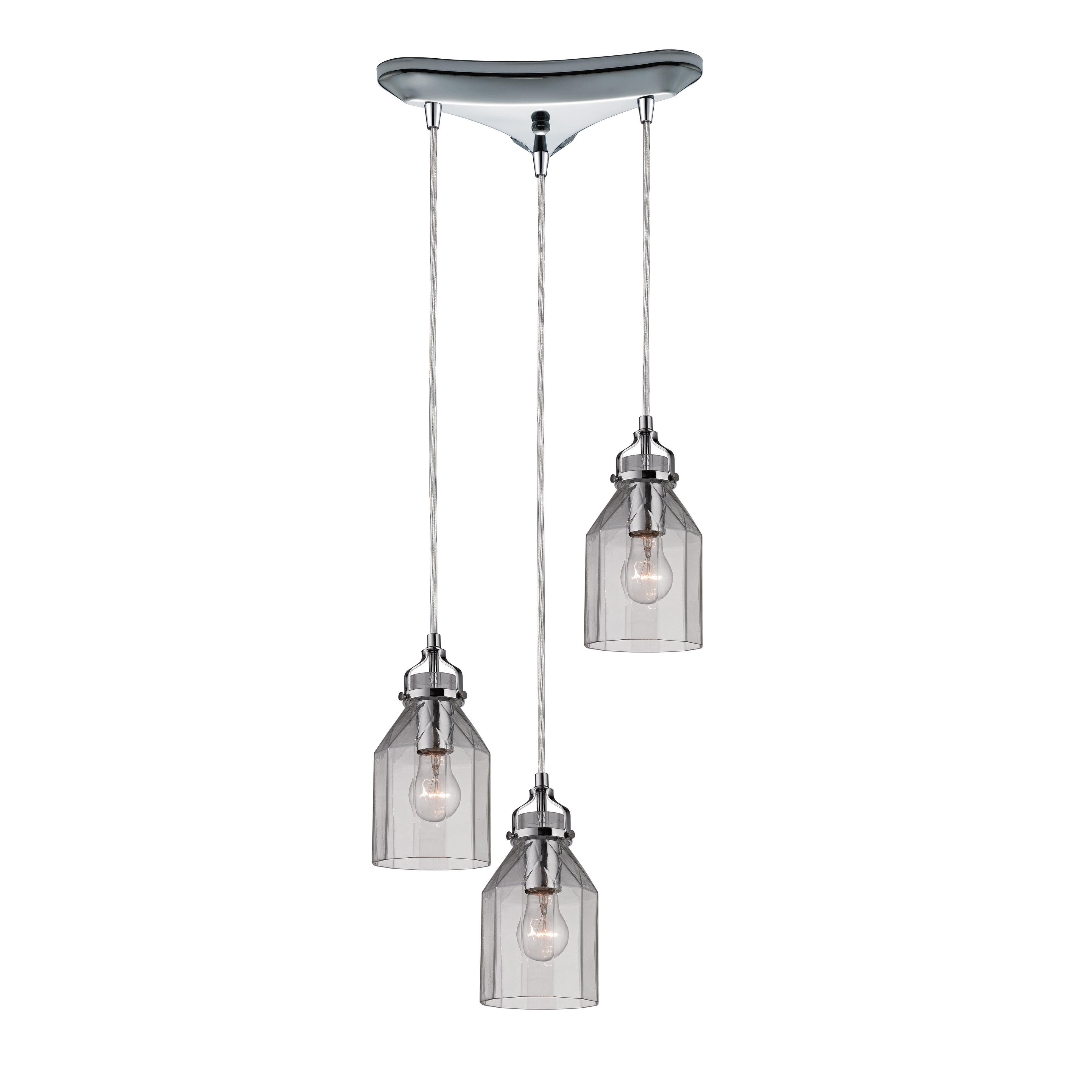 Contemporary Danica 10" Polished Chrome Glass Pendant Light