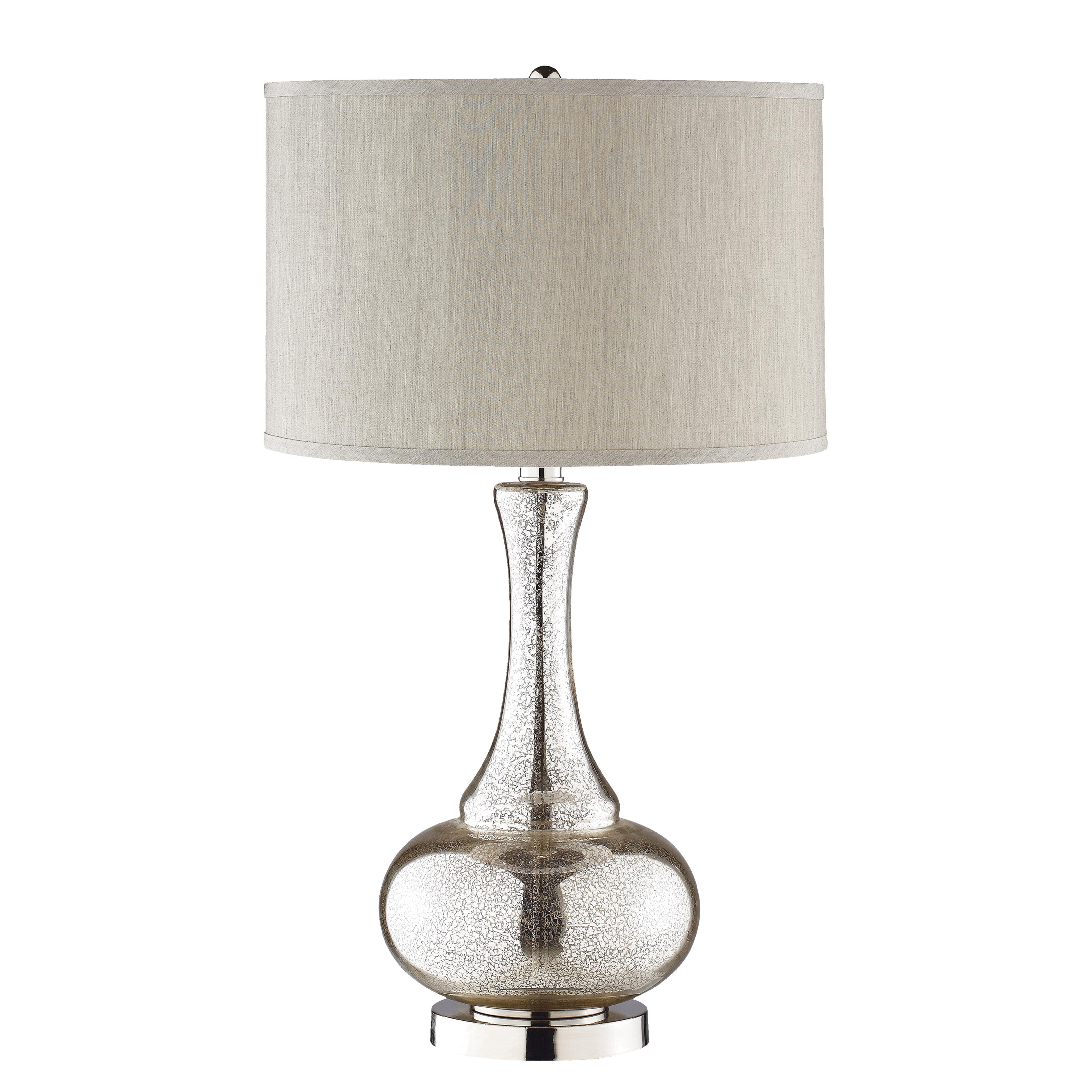 Linore 28'' Silver and Gold Glass Table Lamp with Gray Shade