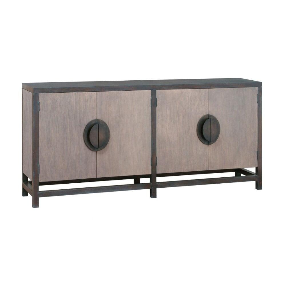 Heritage Gray Mahogany 72" Rustic 4-Door Credenza