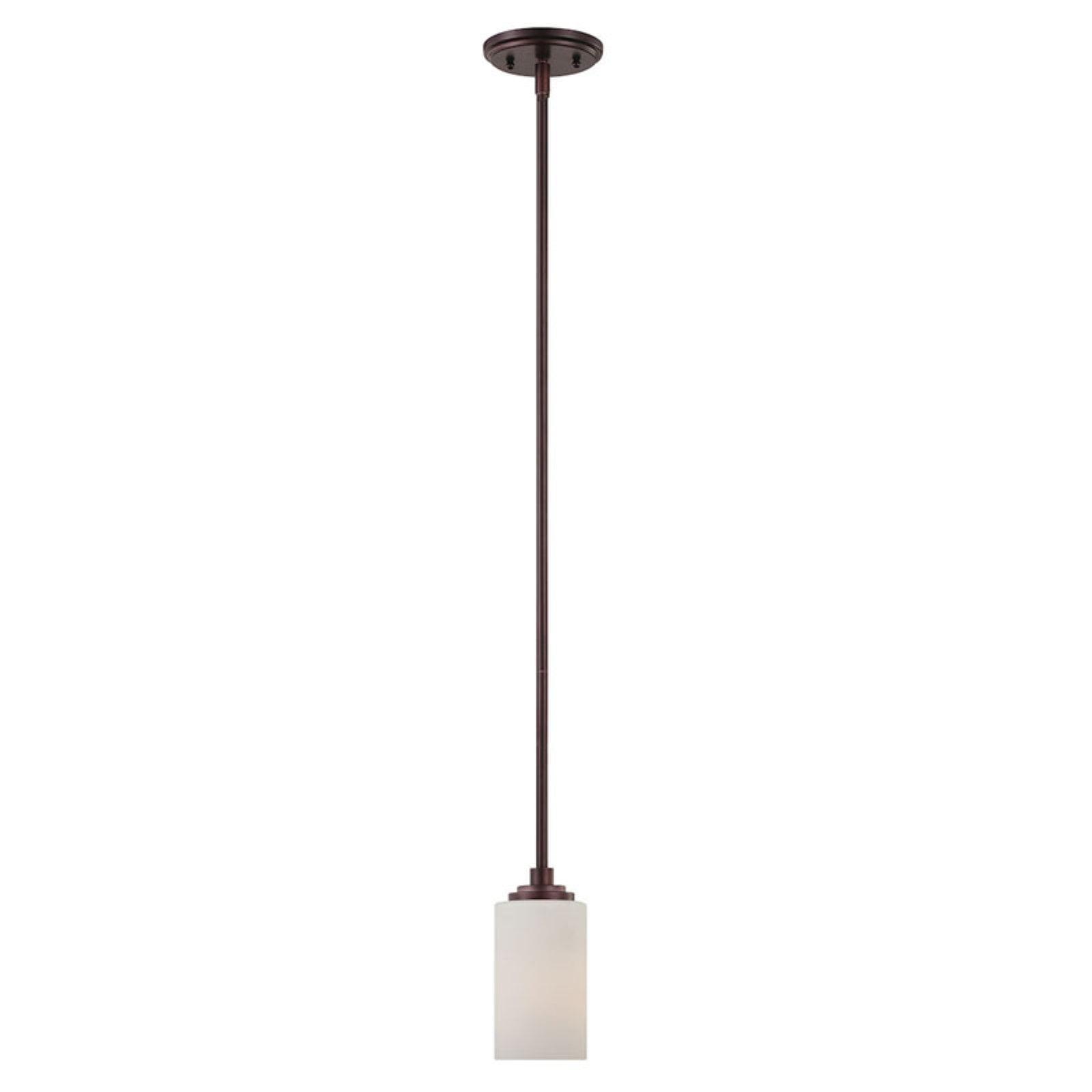 Sienna Bronze Mini Pendant Light with White Glass Shade