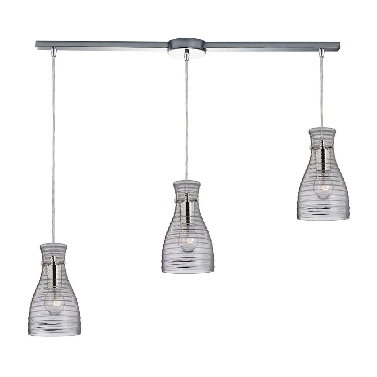 Strata Transitional 36'' Chrome and Glass Mini Pendant Light