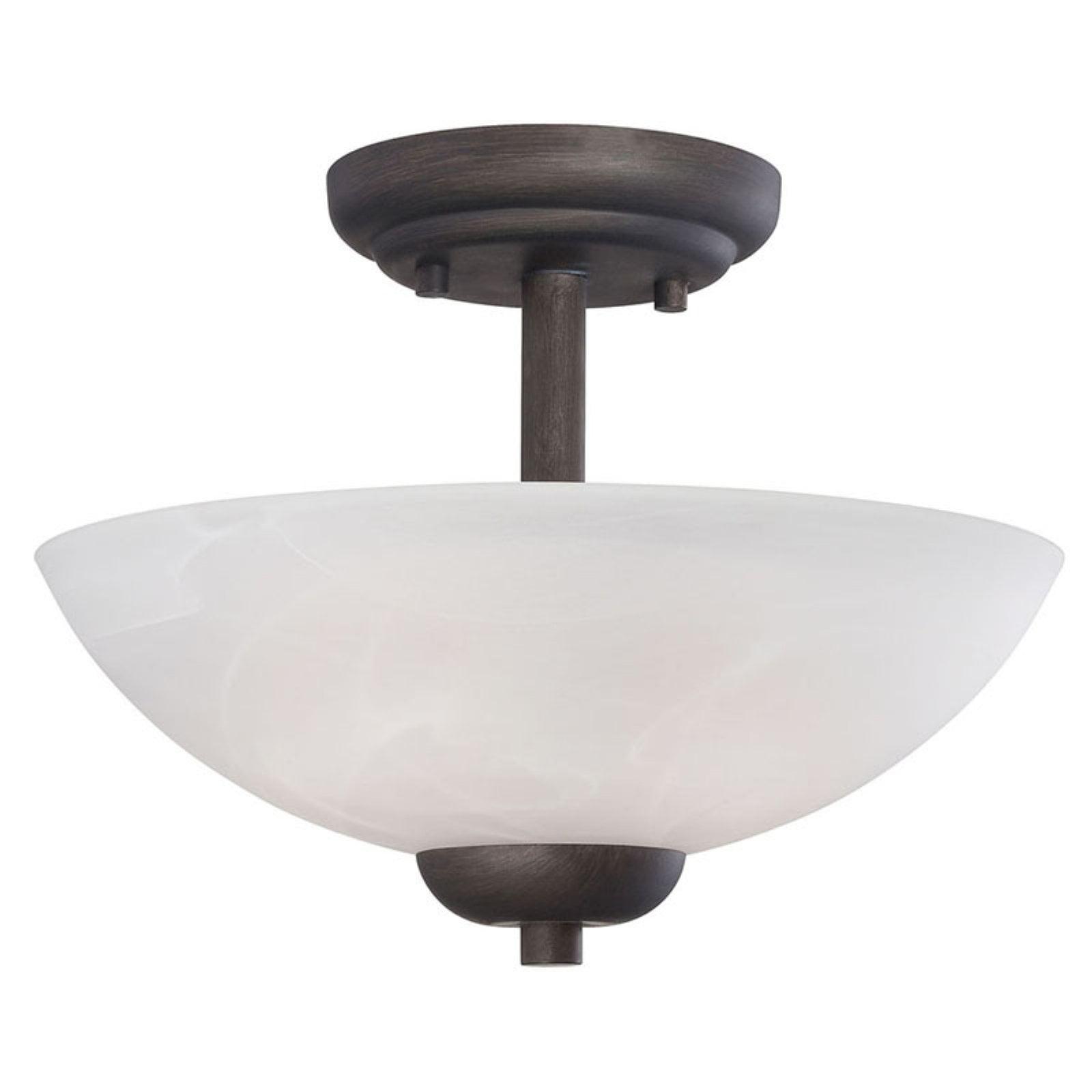 Elegant Tia 2-Light Painted Bronze Pendant with White Glass Bowl