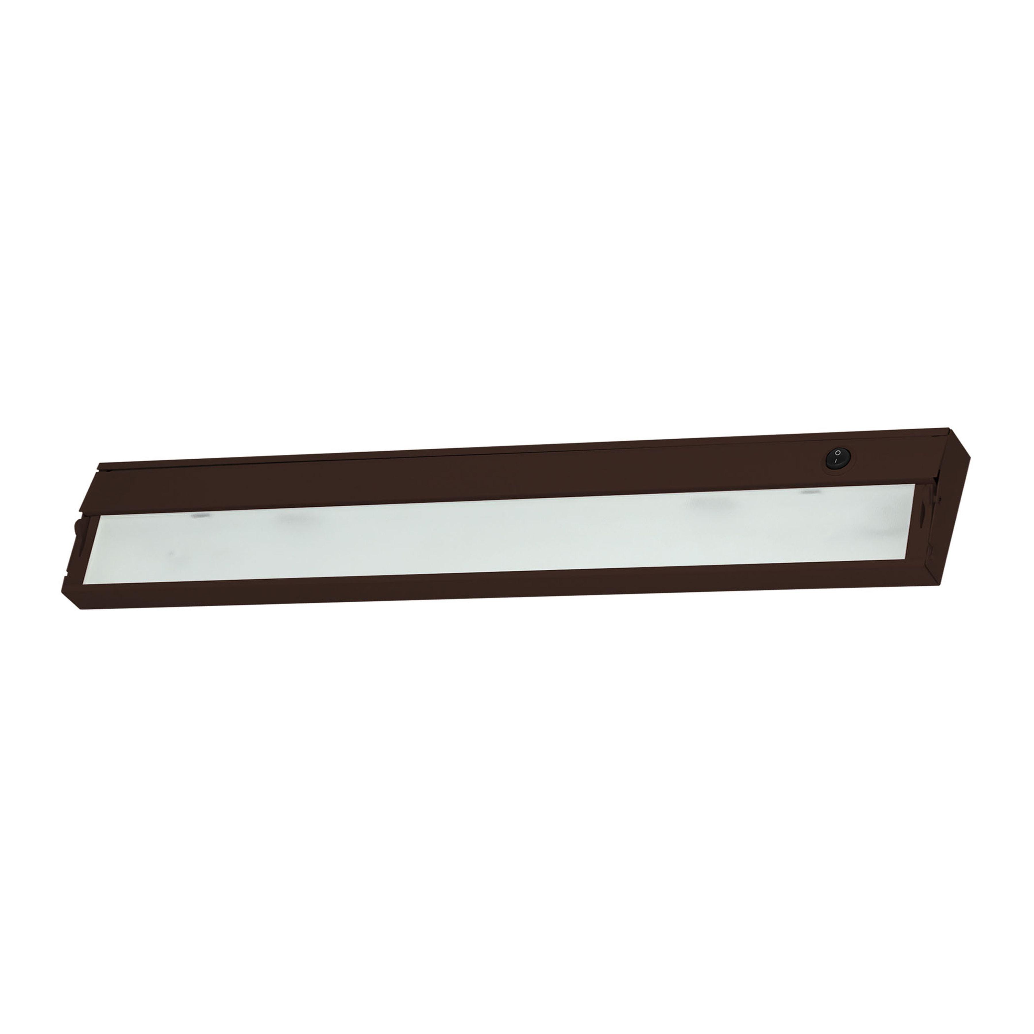 Bronze 3-Light Under-Cabinet Fixture with Clear Glass Shade