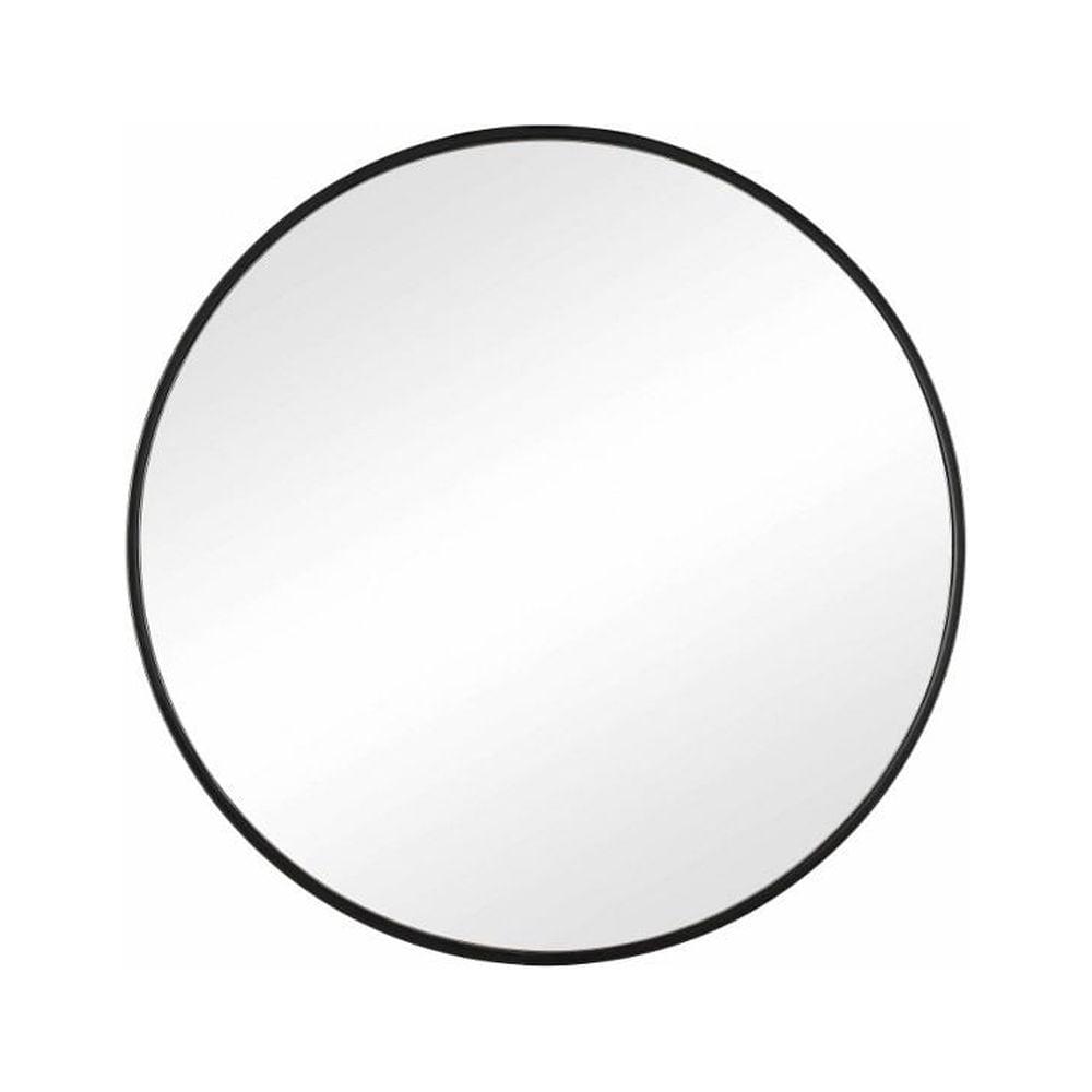 Delk Round 23.75" Matte Black Metal Framed Mirror