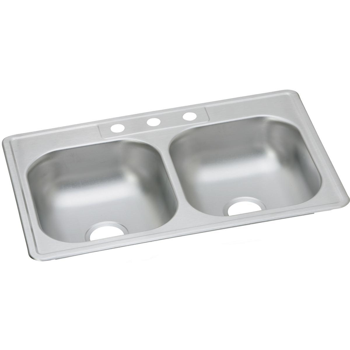 Dayton 33" L x 22" W Double Basin Drop-In Kitchen Sink