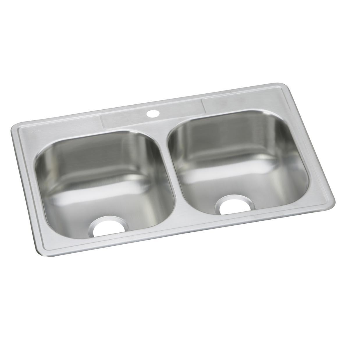 Elkay 33" x 22" Stainless Steel Double Bowl Drop-in Sink