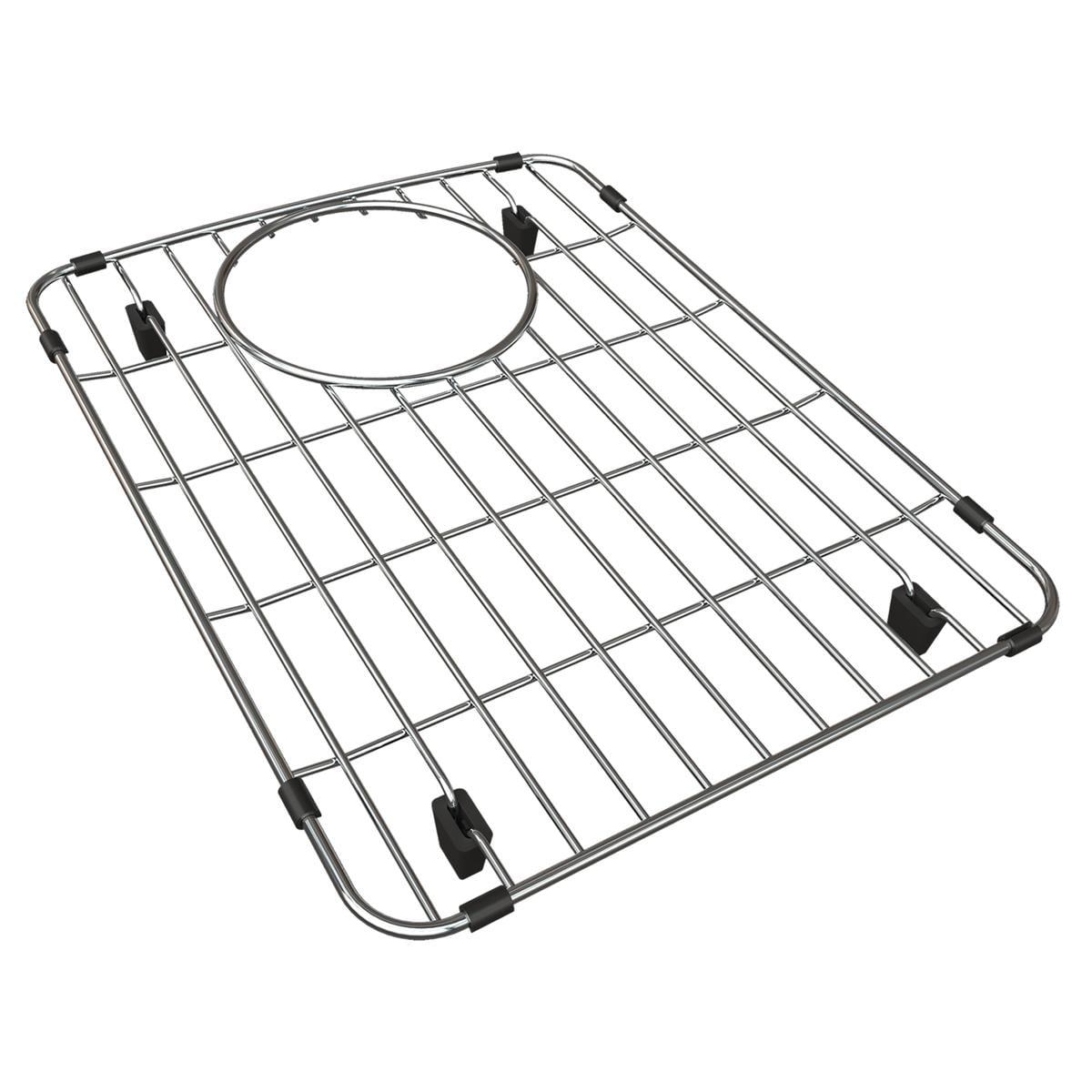 Polished Stainless Steel Rectangular Sink Grid with Drain Hole