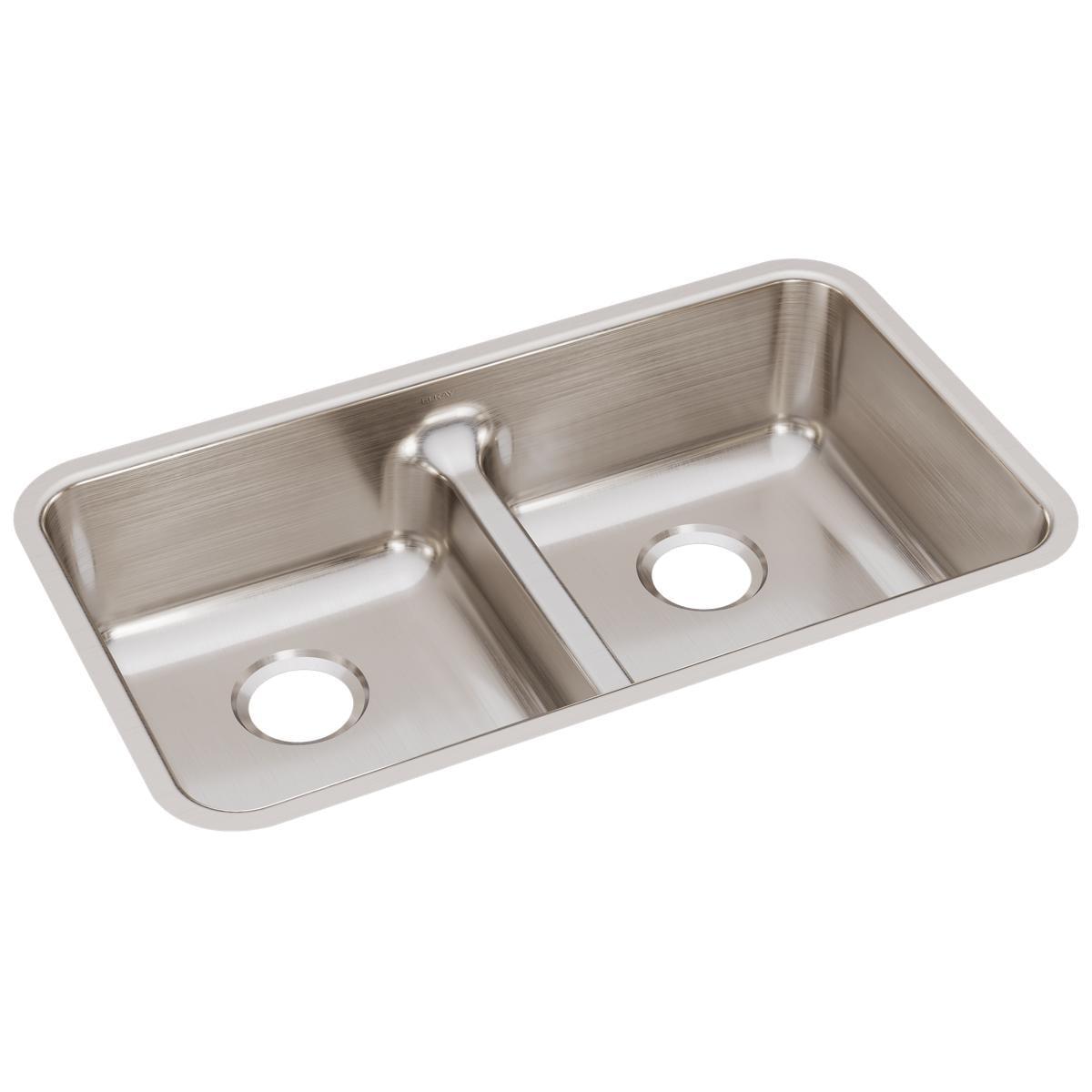 Lustertone 32.0625" L x 18.5" W Double Basin Undermount Kitchen Sink with Aqua Divide