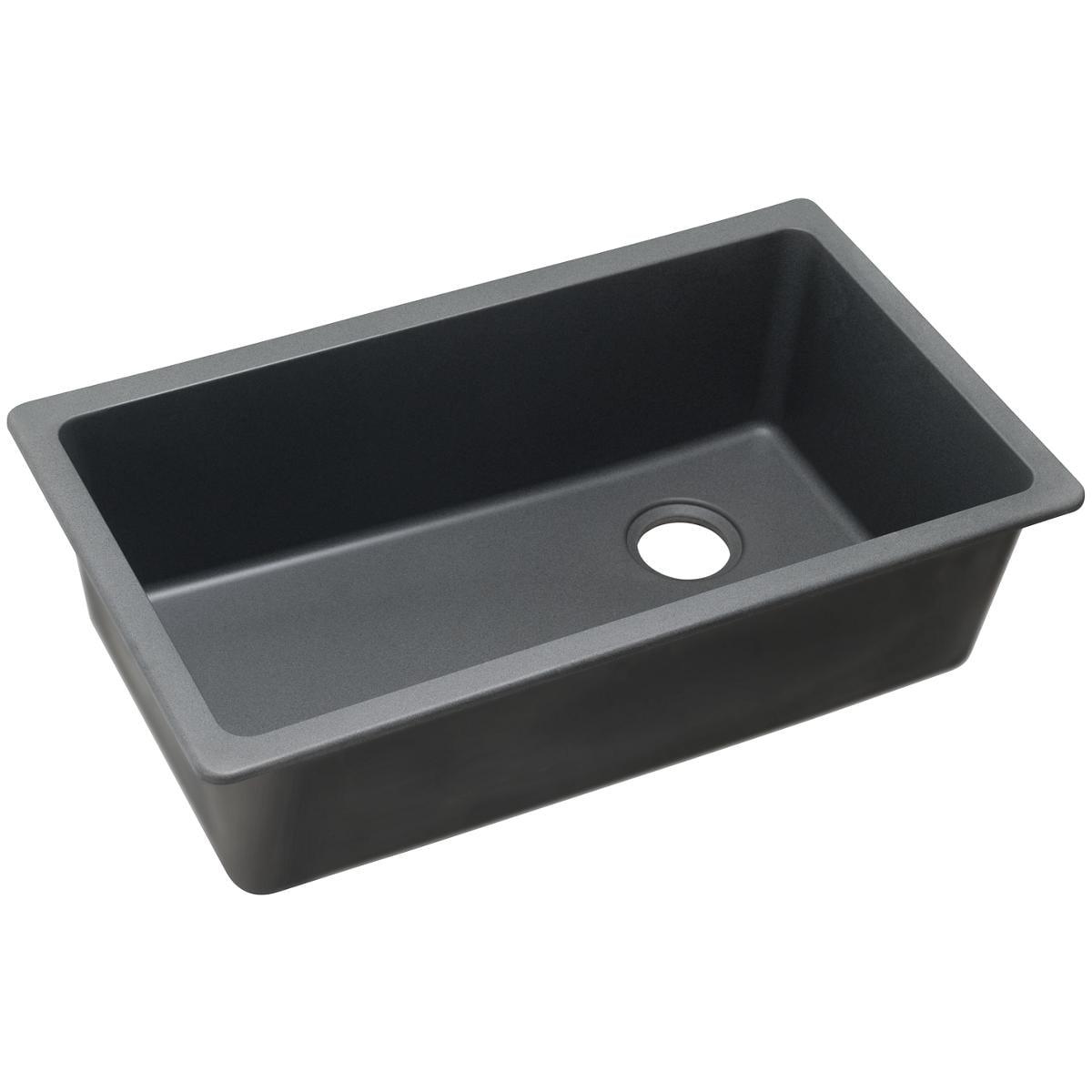 Dusk Gray Quartz 33" Single Bowl Undermount Kitchen Sink