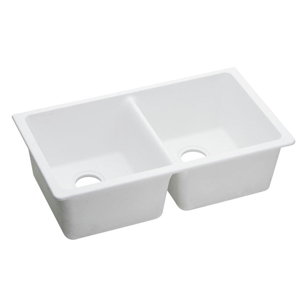 Quartz Classic 18.5" W x 33" L Double Basin Undermount Kitchen Sink