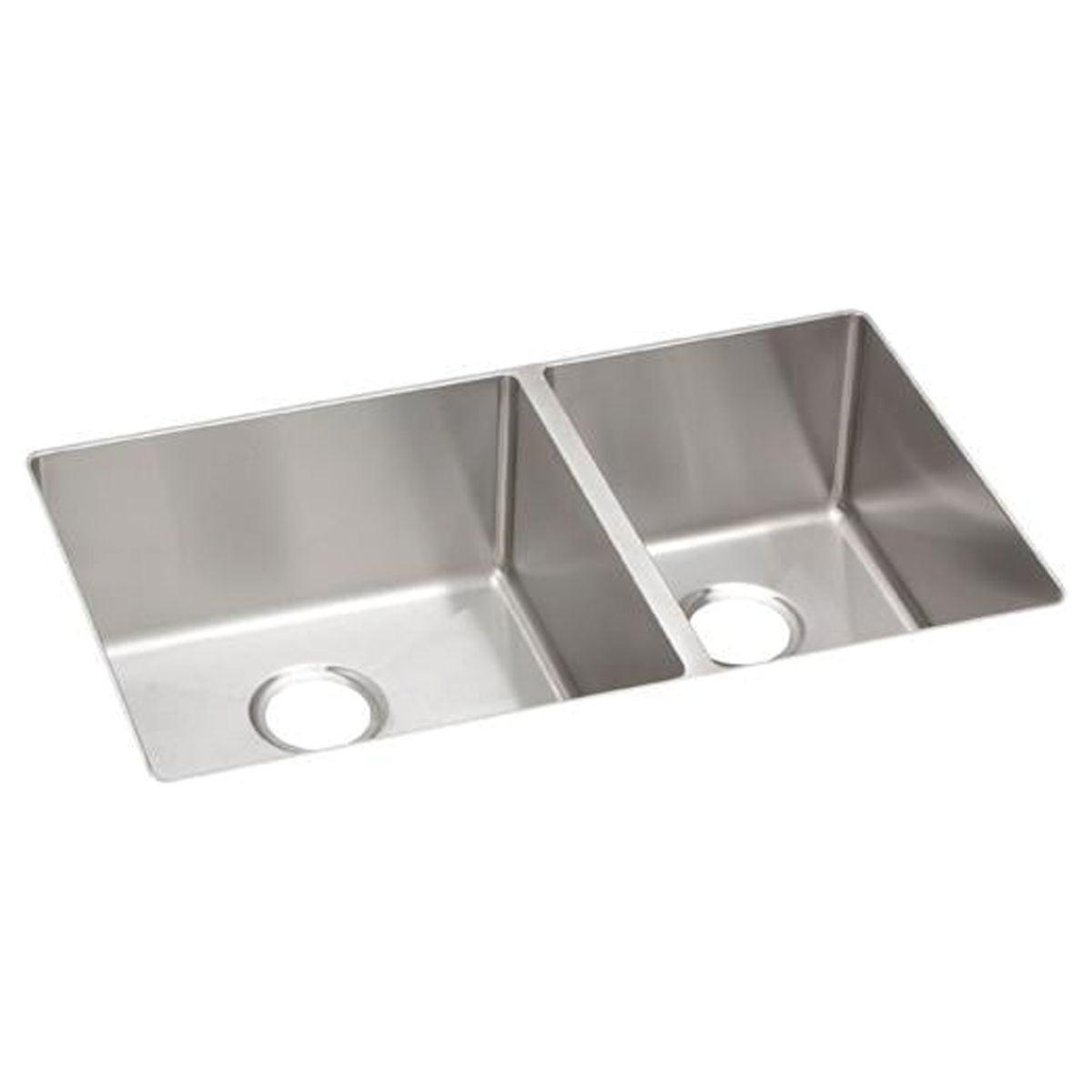 Polished Satin 31.5" Stainless Steel Double Bowl Drop-in Sink