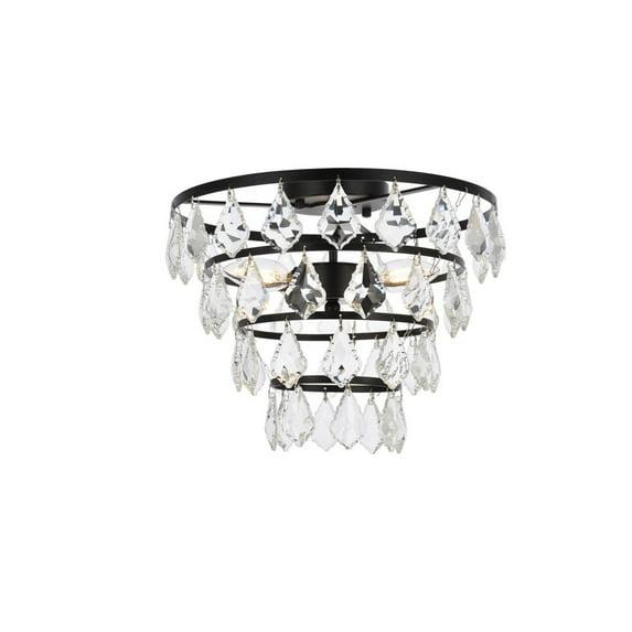 Elegant Lighting Ella 14 inch flush mount in black