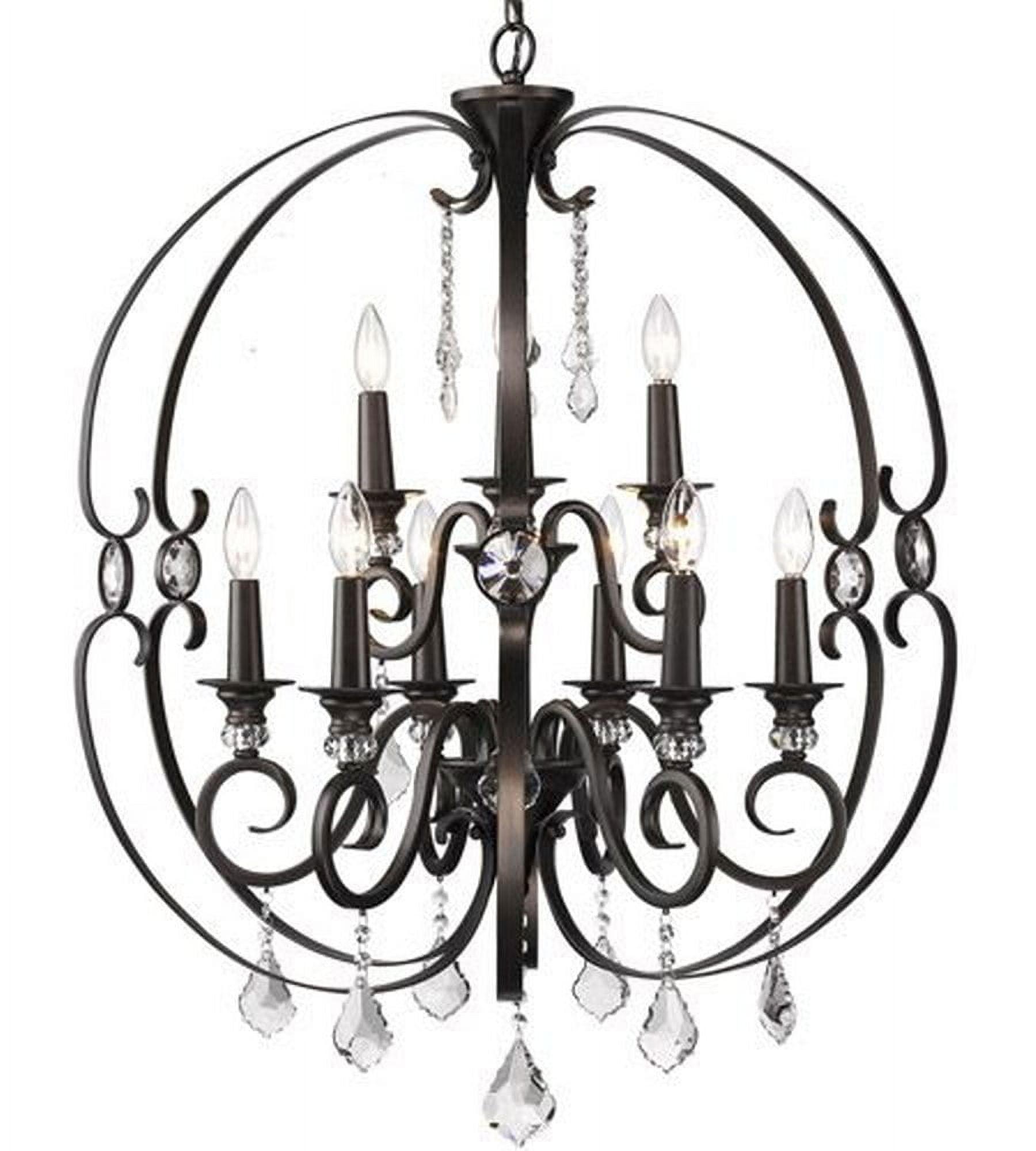 Ella Mini 9-Light Contemporary Bronze Candle Chandelier