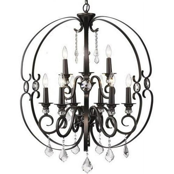 Ella 2 Tier - 9 Light Chandelier in Brushed Etruscan Bronze